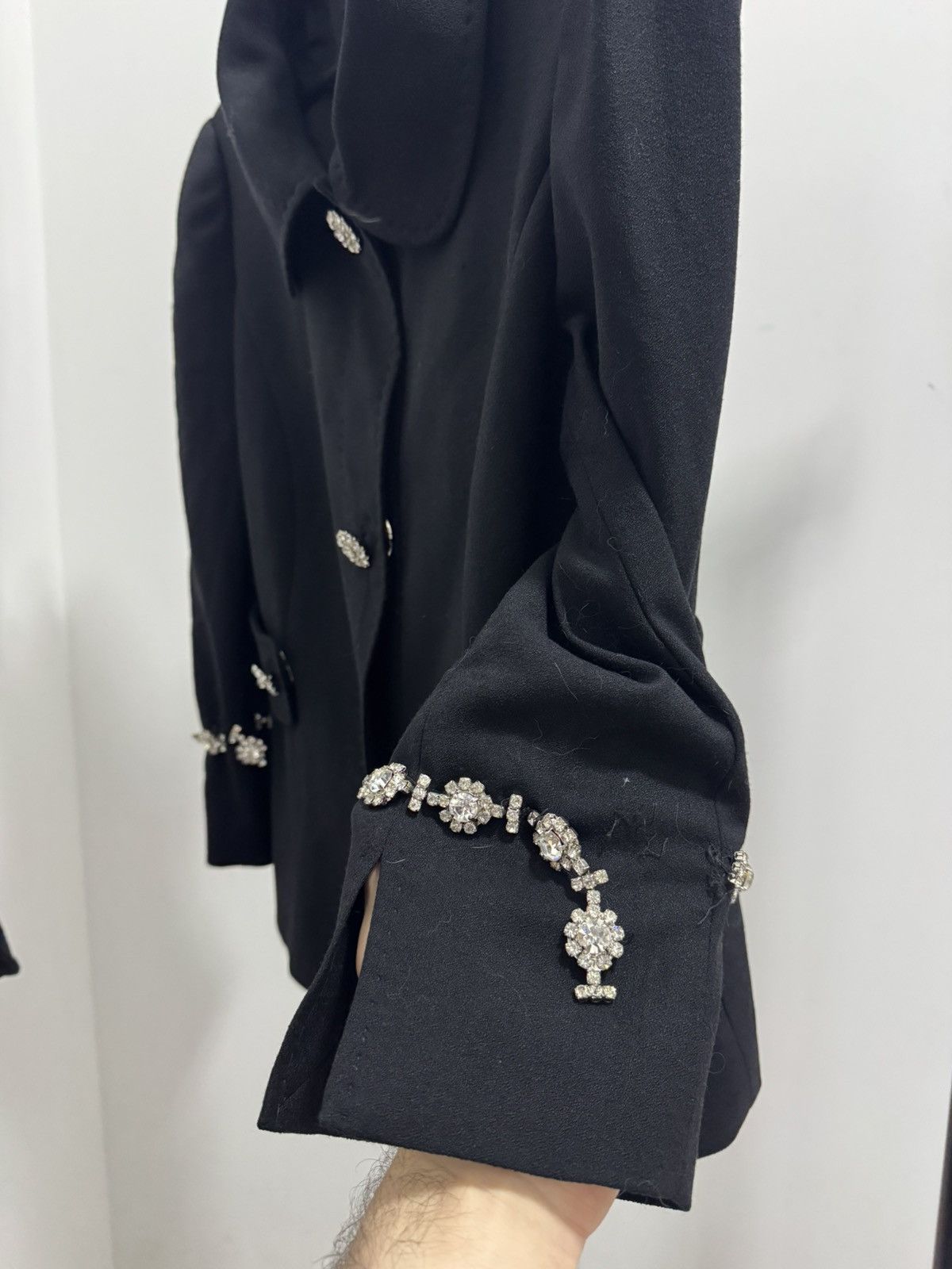 Dolce & Gabbana Dolce Gabbana Wool Embellished Cropped Jacket Crystal Button Size L / US 10 / IT 46 - 8 Thumbnail