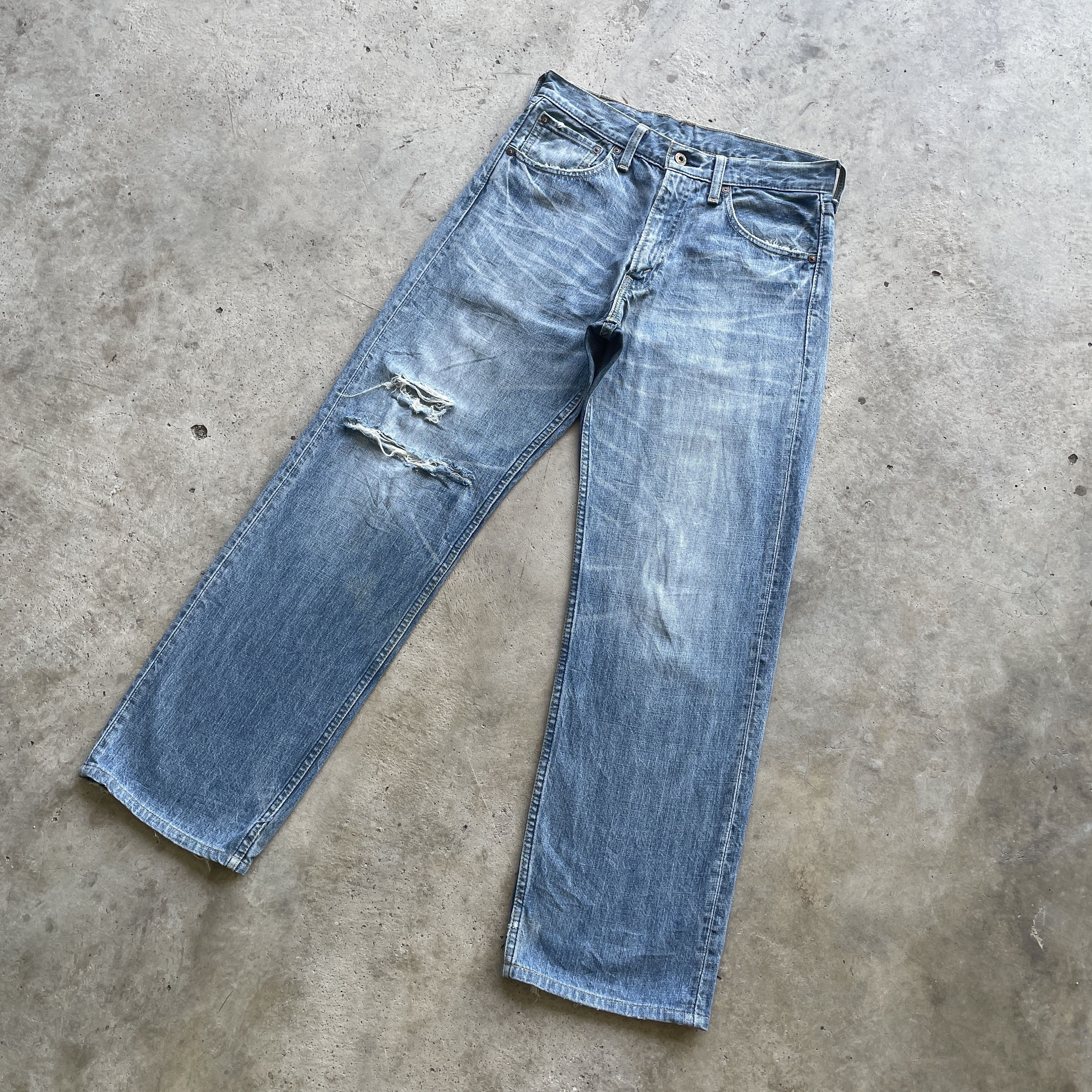 Levi's Vintage Clothing VINTAGE LEVI’S 503 DISTRESSED FADED DENIM JEANS PANTS W30 Size US 30 / EU 46 - 1 Thumbnail