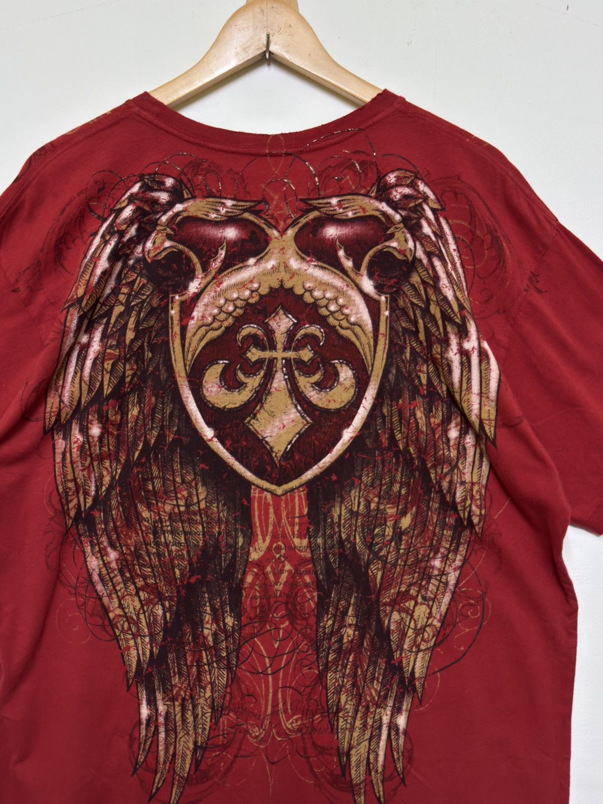 Affliction Affliction Gothic Shield & Angel Wings Graphic Back Print Size US XL / EU 56 / 4 - 12 Thumbnail