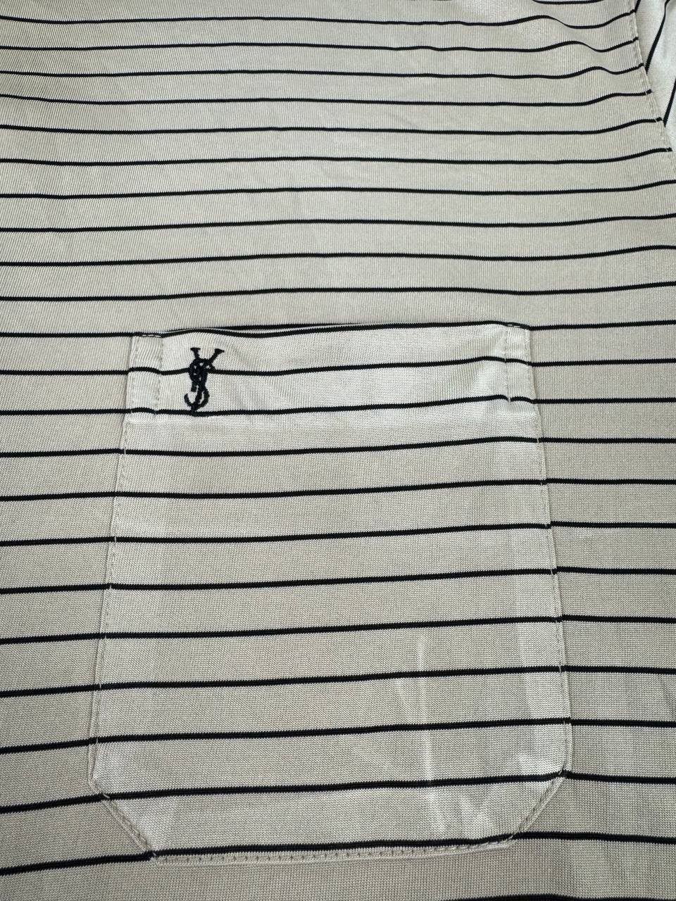 Yves Saint Laurent Vintage Yves Saint Laurent YSL Silk Polo Shirt Striped 90s Size US XXL / EU 58 / 5 - 10 Thumbnail
