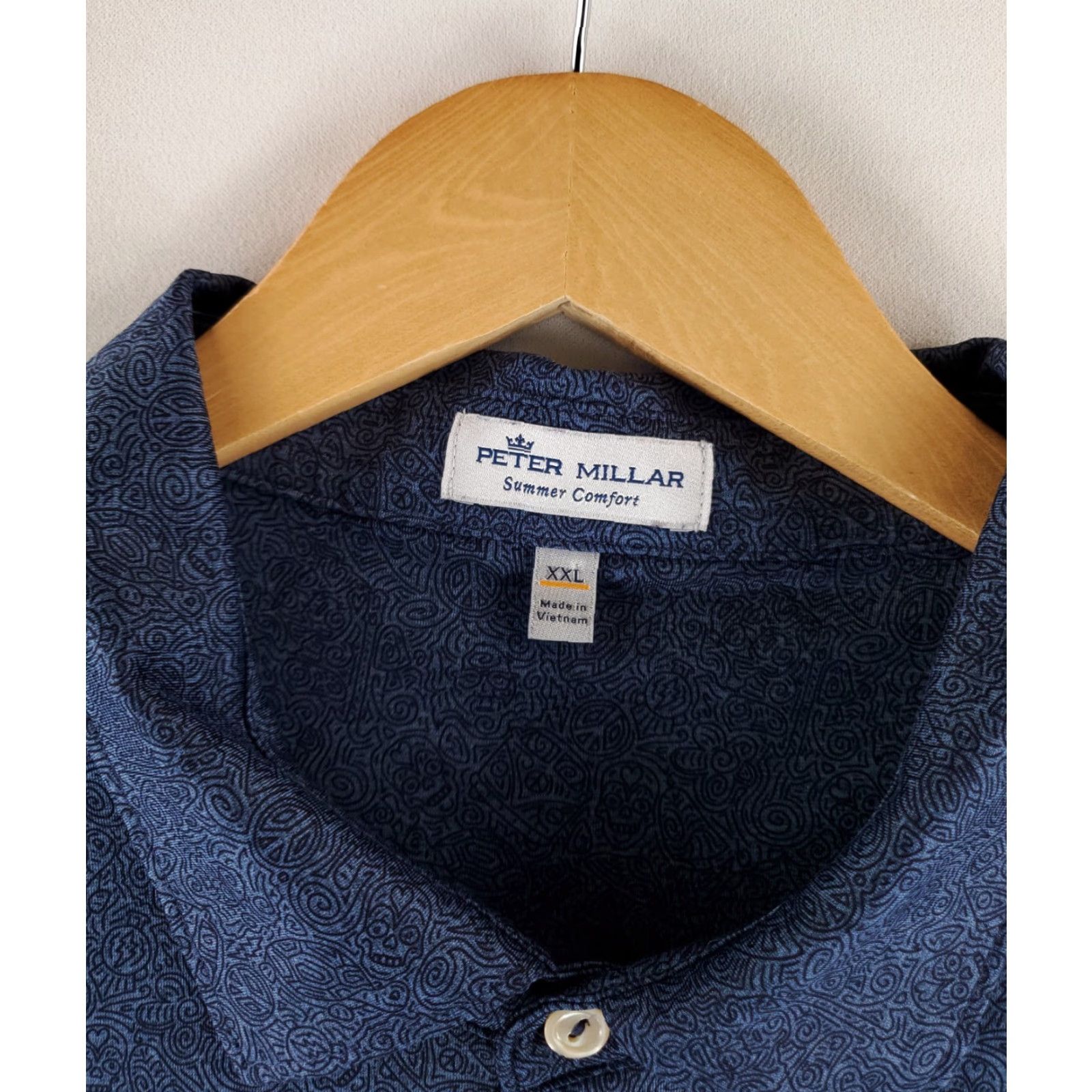 Peter Millar Peter Millar Polo Shirt AOP Peace Skull Mushroom Blue Mens XXL Summer Comfort Shirt Size US XXL / EU 58 / 5 - 3 Thumbnail