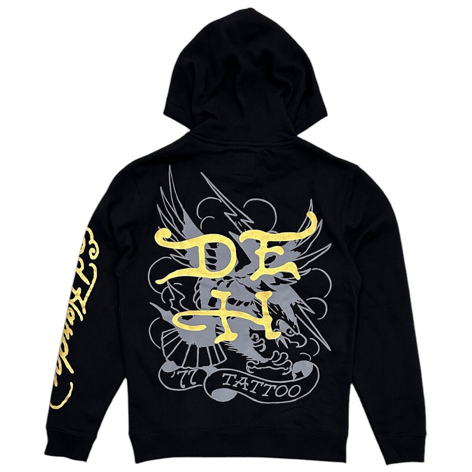 Ed Hardy Ed Hardy Men's Hoodie Dragon Skull Gold Metallic Foil Size US XL / EU 56 / 4 - 3 Thumbnail