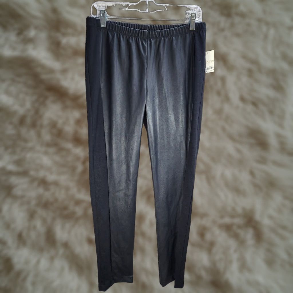 Ellen Tracy Women's Ellen Tracy Black Faux Leather Leggings Pants Walking Casual Sz S NWT Size 28" / US 6 / IT 42 - 1 Thumbnail
