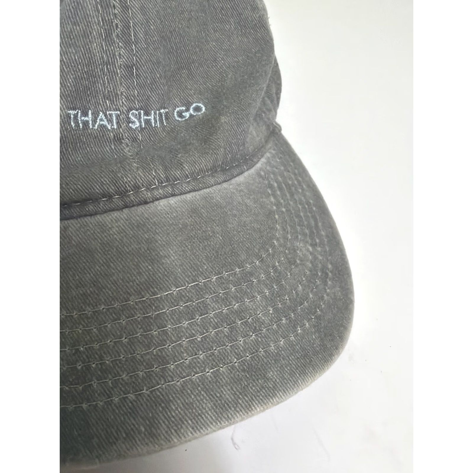 Vintage That Hat Strapback Dad Hat Gray Adjustable Cotton Embroidered “let That Go!" Size ONE SIZE - 5 Thumbnail