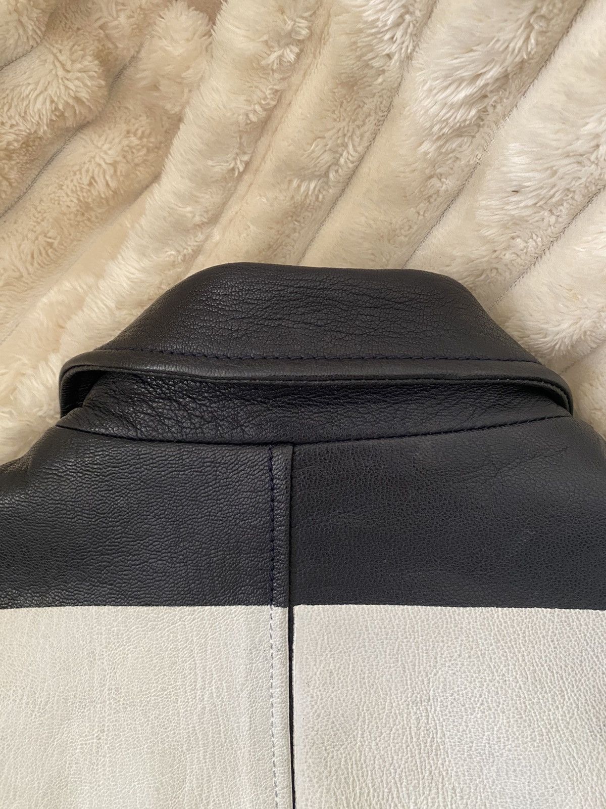 Off-White Off-White Aviator Bomber Leather Jacket Navy XL Size US XL / EU 56 / 4 - 20 Thumbnail