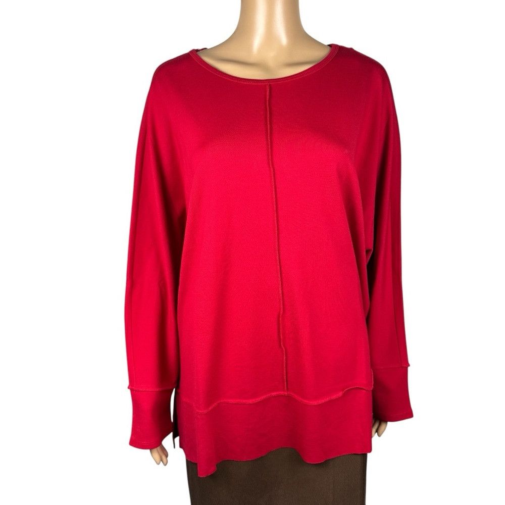 Magaschoni NWT New Magaschoni Red Viscose Blend Sweatshirt Size 1X Size XL / US 12-14 / IT 48-50 - 2 Thumbnail