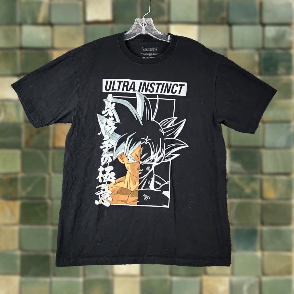 Vintage DRAGON BALL Z Ultra Instinct Goku Graphic T-Shirt Mens Black Large Short Sleeve Size US 33 - 1 Thumbnail