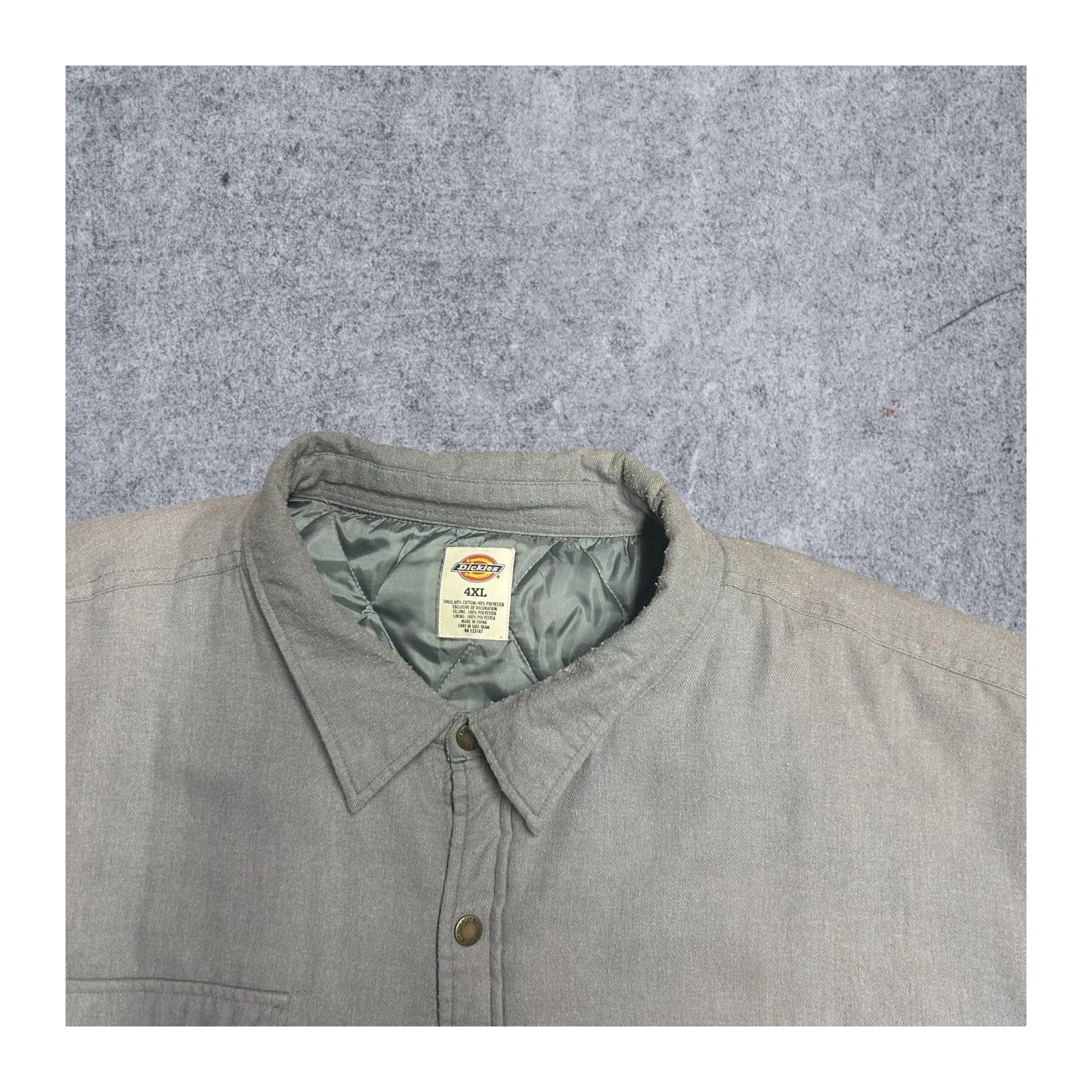 Dickies Dickies Jacket Size 4XL Gray Quilted Snap Button Collared Size US XXL / EU 58 / 5 - 2 Thumbnail