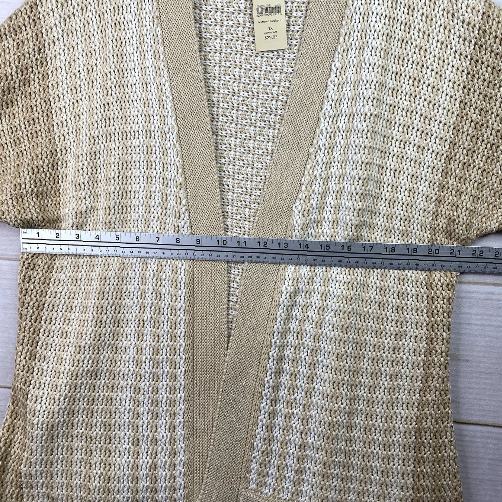 Coldwater Creek VINTAGE Coldwater Creek Cardigan Sweater Women 1X Beige Ombre Crochet Open NWT Size XL / US 12-14 / IT 48-50 - 7 Thumbnail