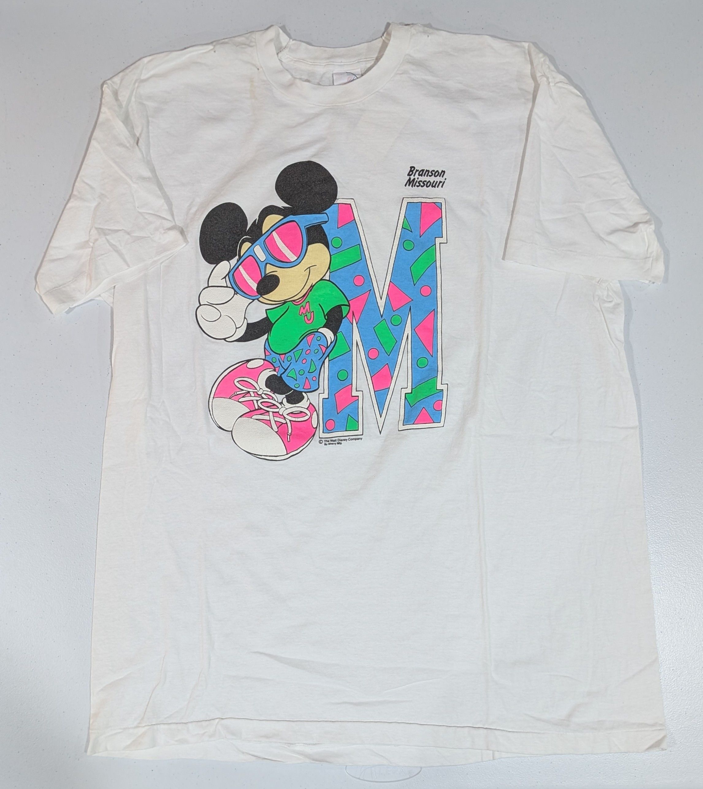 Other Vintage Late 80s/Early 90s Neon Mickey Mouse Graphic Tee Size US XL / EU 56 / 4 - 1 Thumbnail