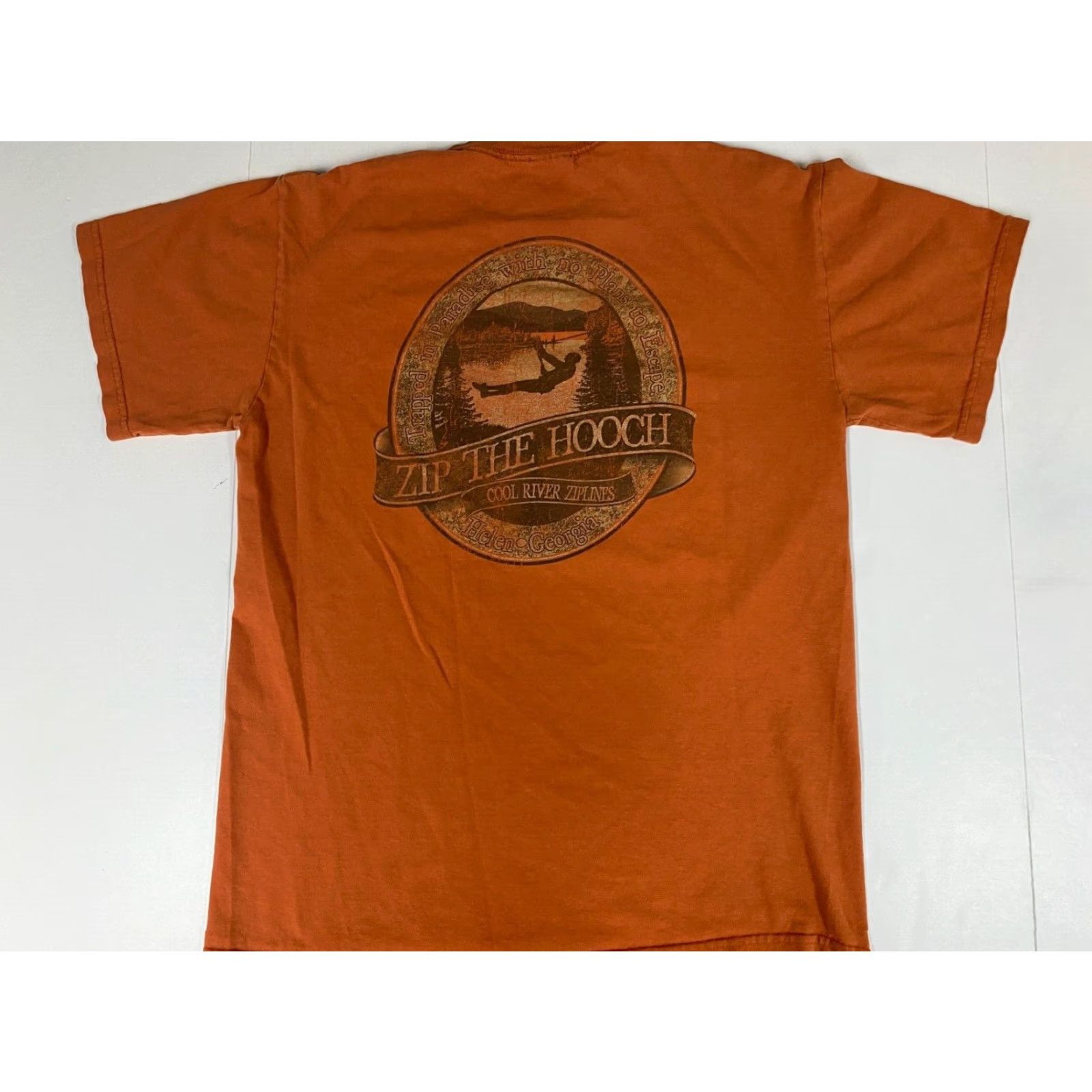 Gildan Gildan Mens T-Shirt Orange Short Sleeve Crew Neck Cotton Logo 90s University Colorful Bre breathable Regular Medium N/A Size US M / EU 48-50 / 2 - 7 Thumbnail