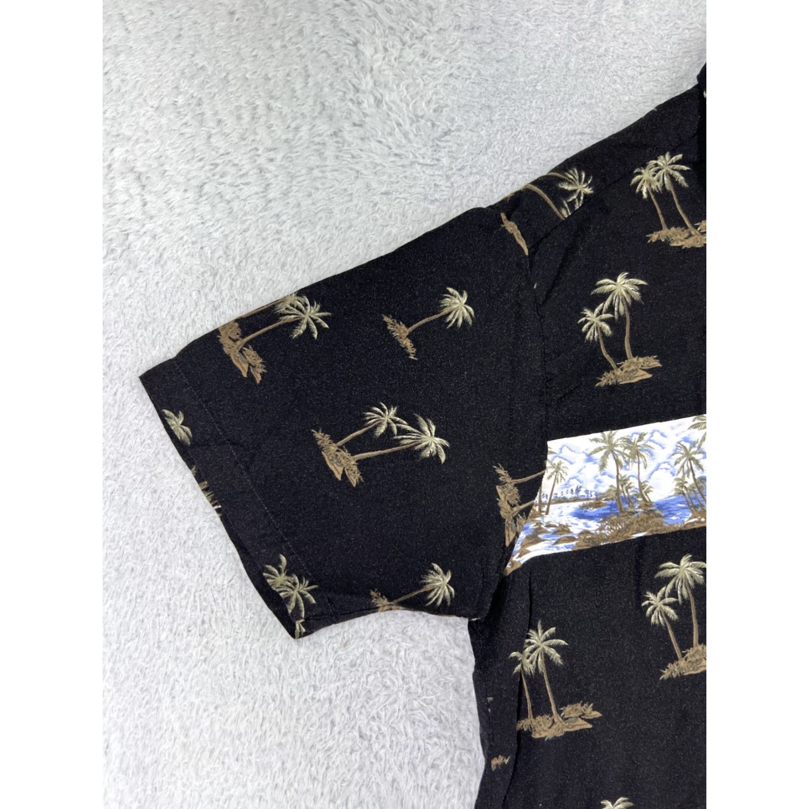 Vintage Knights Bridge Shirt Men Large Black Palm Tree All Over Print Button Up Hawaiian Size US L / EU 52-54 / 3 - 5 Thumbnail