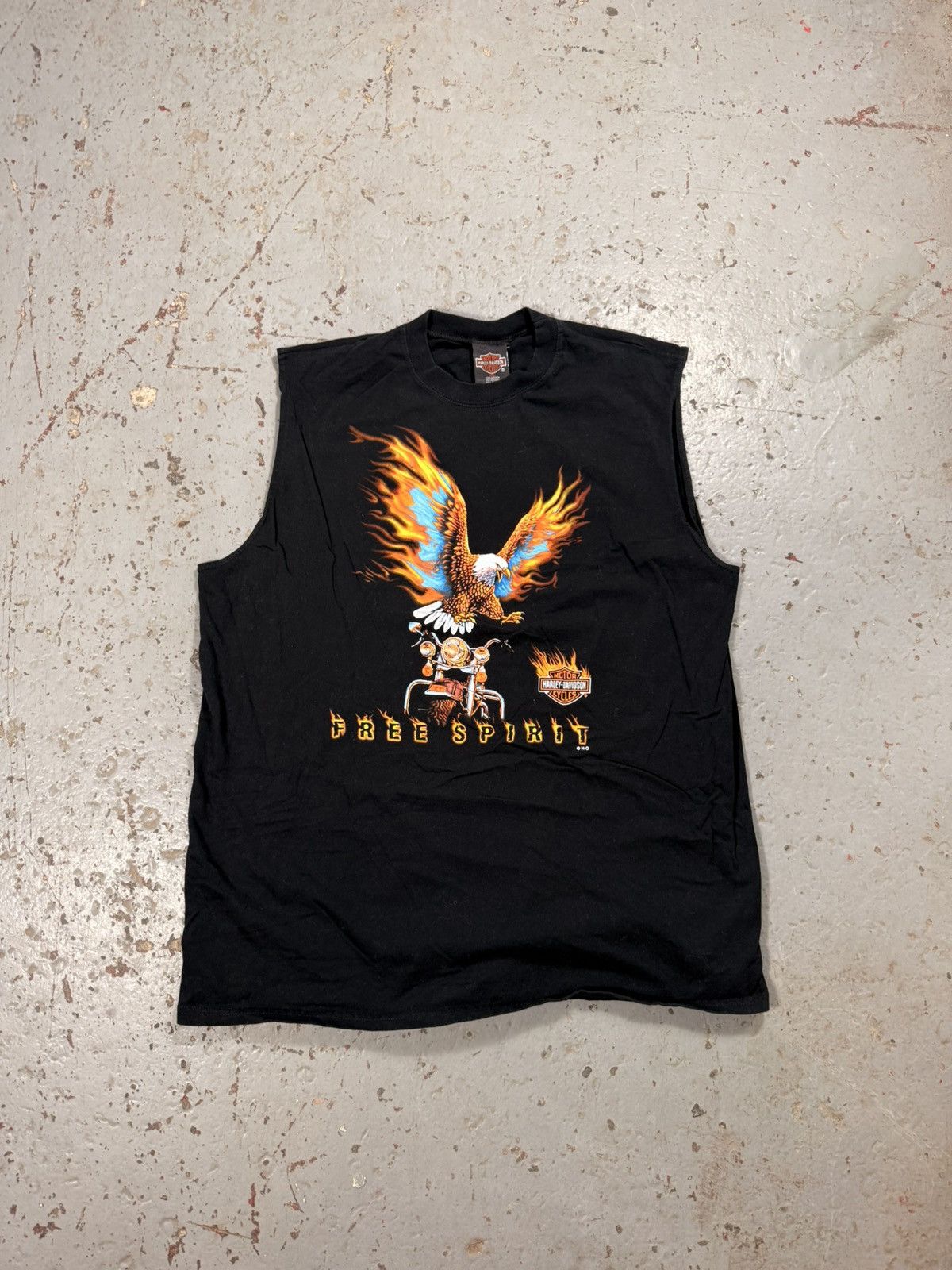 Vintage Vintage Harley Davidson Flaming Eagle Cutoff Size US XXL / EU 58 / 5 - 1 Thumbnail