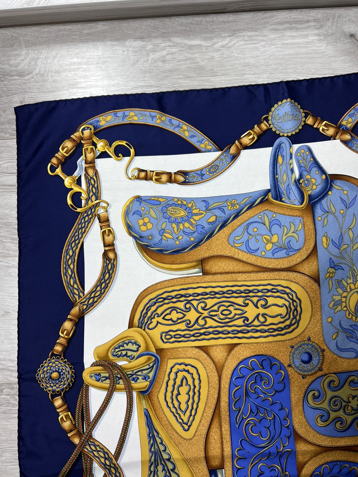 Hermes Vintage Hermes Kare90 Festival By Henri D'origny Silk Scarf Size ONE SIZE - 5 Thumbnail