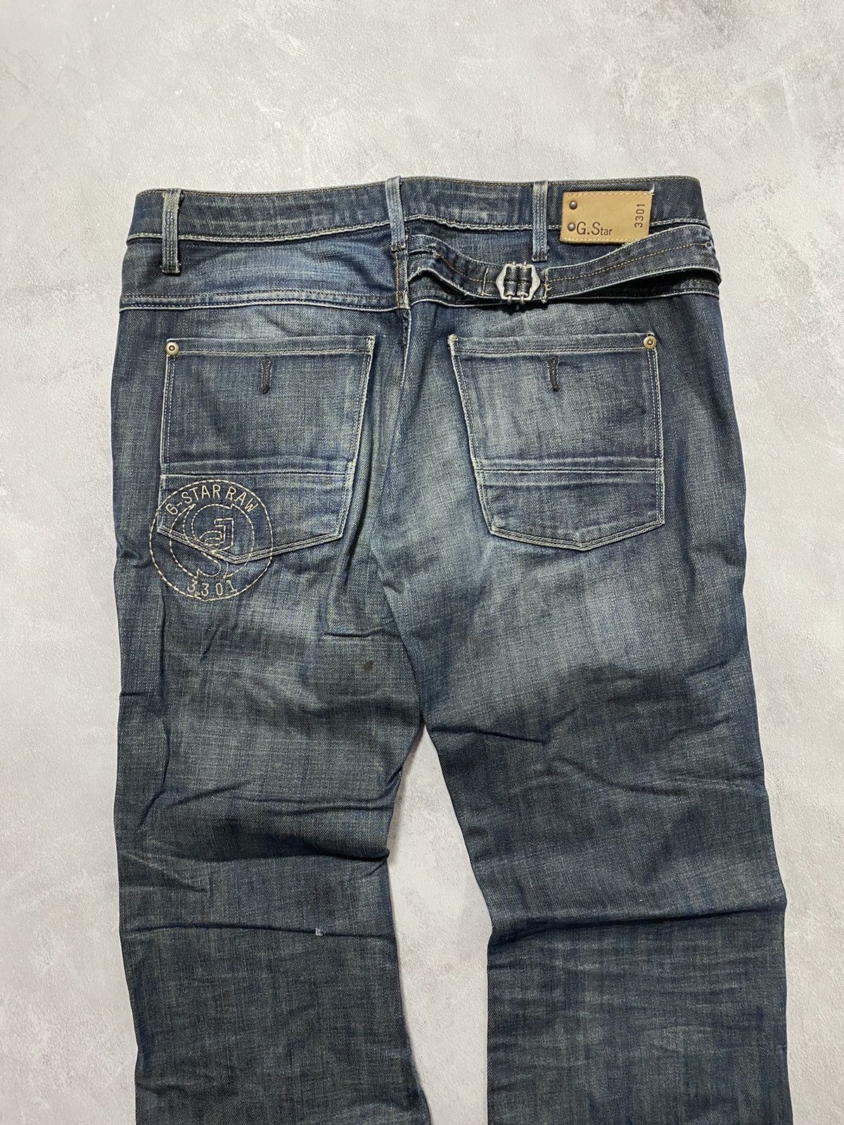 G-Star Vintage G-Star Denim Pants Jeans Double Knee Faded 3301 Size US 31 - 8 Thumbnail