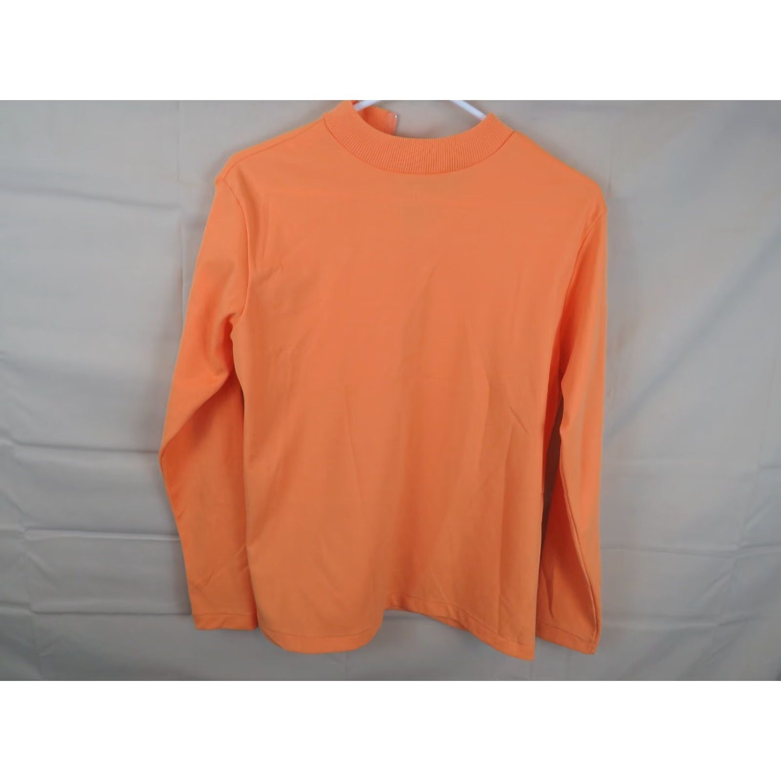 Vintage VINTAGE polyester top shirt orange 1960-70s size 44 zip collar Henley Size M / US 6-8 / IT 42-44 - 5 Thumbnail