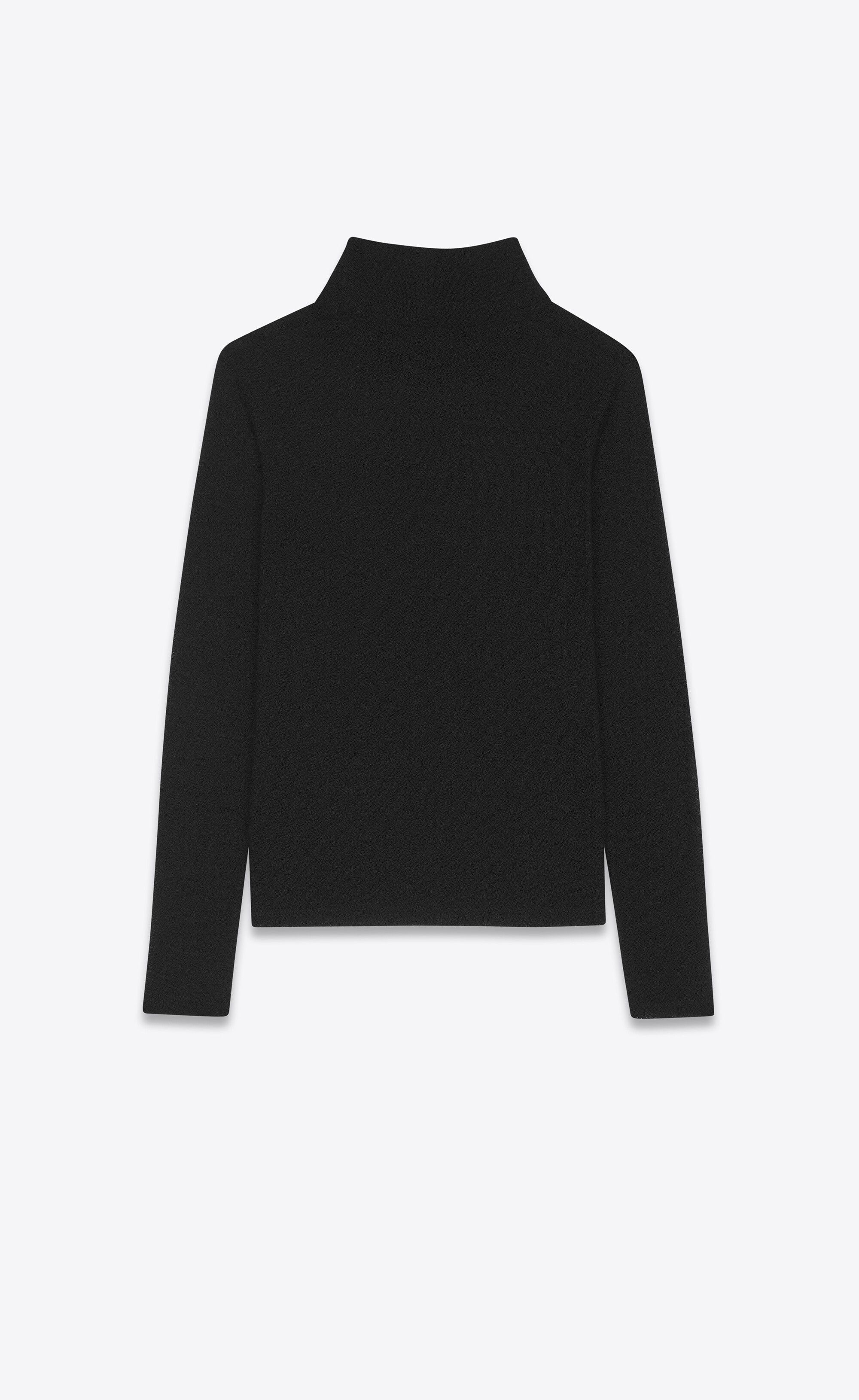 Saint Laurent Paris o1bcso1str0924 Cassandre Top in Wool in Black Size US M / EU 48-50 / 2 - 2 Thumbnail