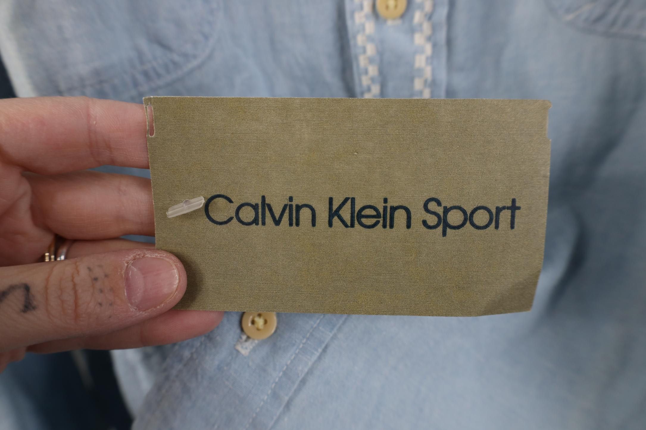 Calvin Klein Deadstock Vtg 90s Calvin Klein Workwear Button Shirt USA Size US L / EU 52-54 / 3 - 4 Thumbnail