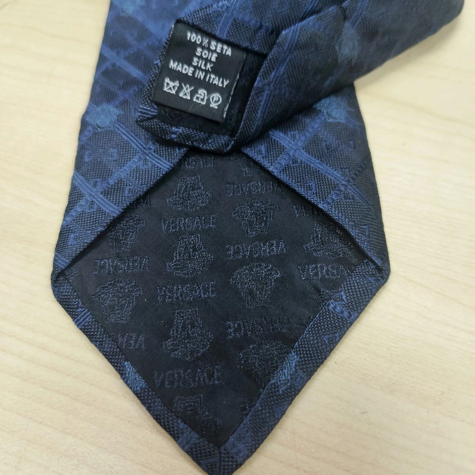 Versace Authentic Gianni Versace Silk Tie - Medusa Head Lattice Size ONE SIZE - 3 Thumbnail