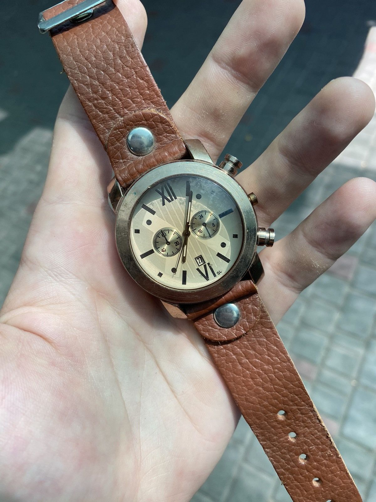 Jewelry Men's retro Watch. Brown Leather Size ONE SIZE - 6 Thumbnail