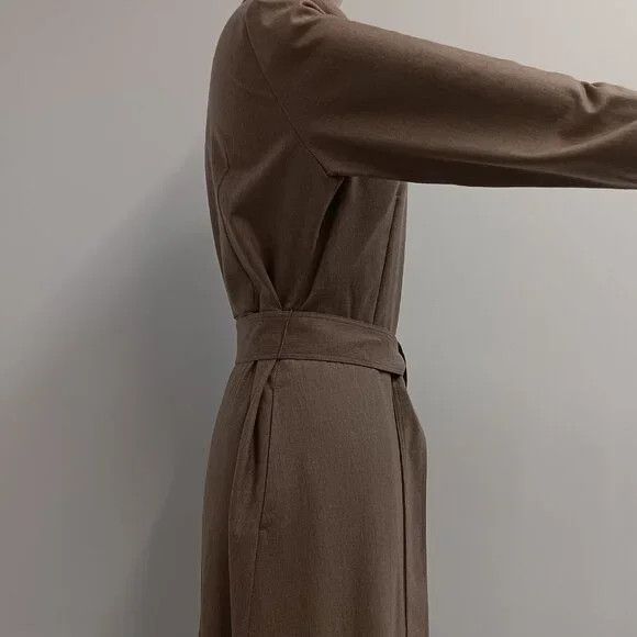 Lafayette 148 LAFAYETTE 148 Camel Merlange Flannel Shirt Dress - Size 4 Size S / US 4 / IT 40 - 8 Thumbnail