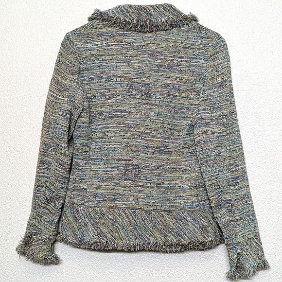 Laura Ashley Laura Ashley Multicolored Striped Fringed Tweed Jacket With Size S / US 4 / IT 40 - 12 Thumbnail