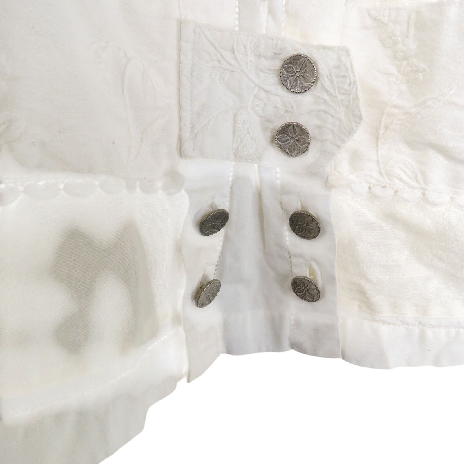 Vintage Umberto Ginocchoetti Victorian White Puff Sleeve Blouse L Size L / US 10 / IT 46 - 9 Thumbnail