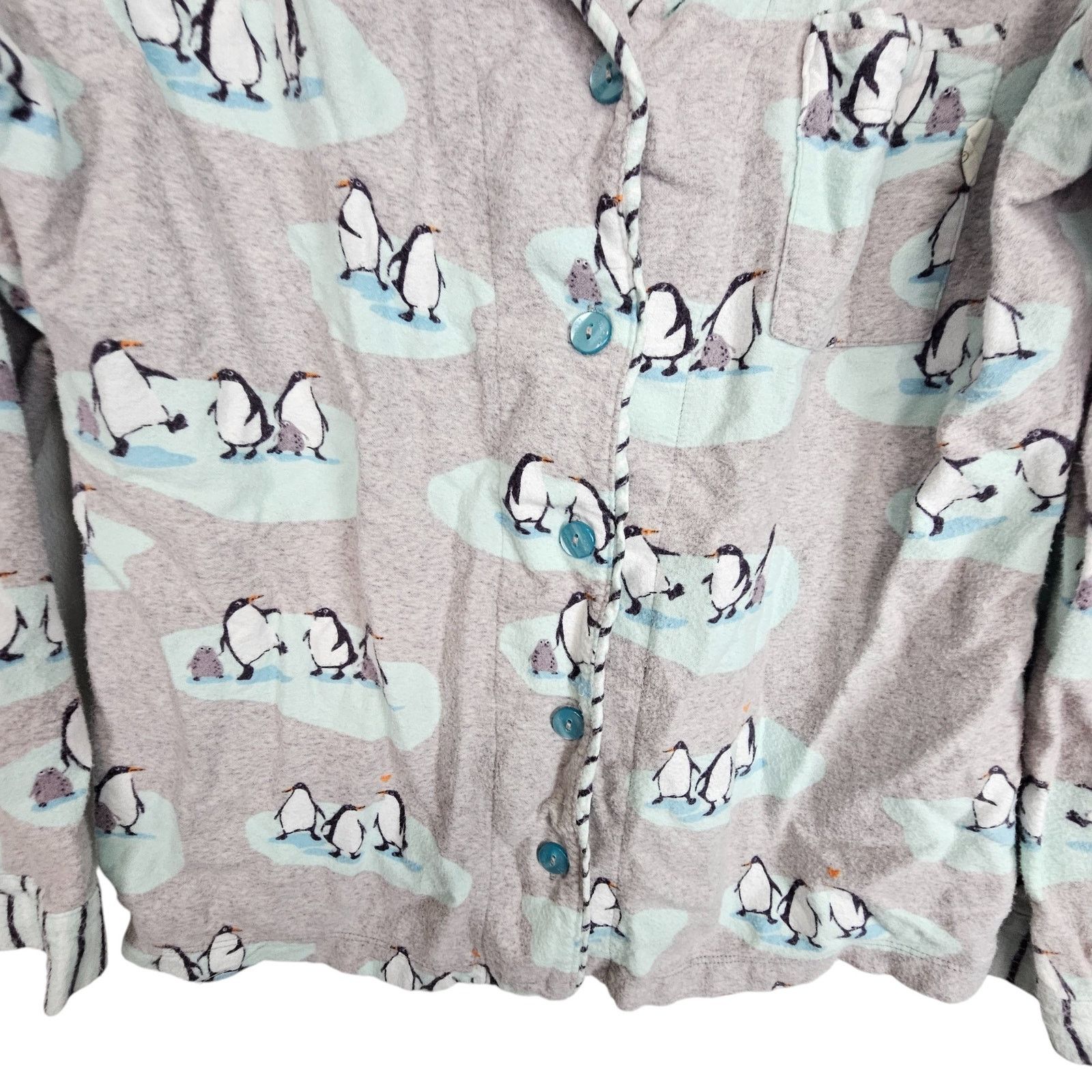 DrunknMunky Munki Munki Womens Flannel Pajama 2pc Set Penguins S Sleep Size ONE SIZE - 3 Thumbnail