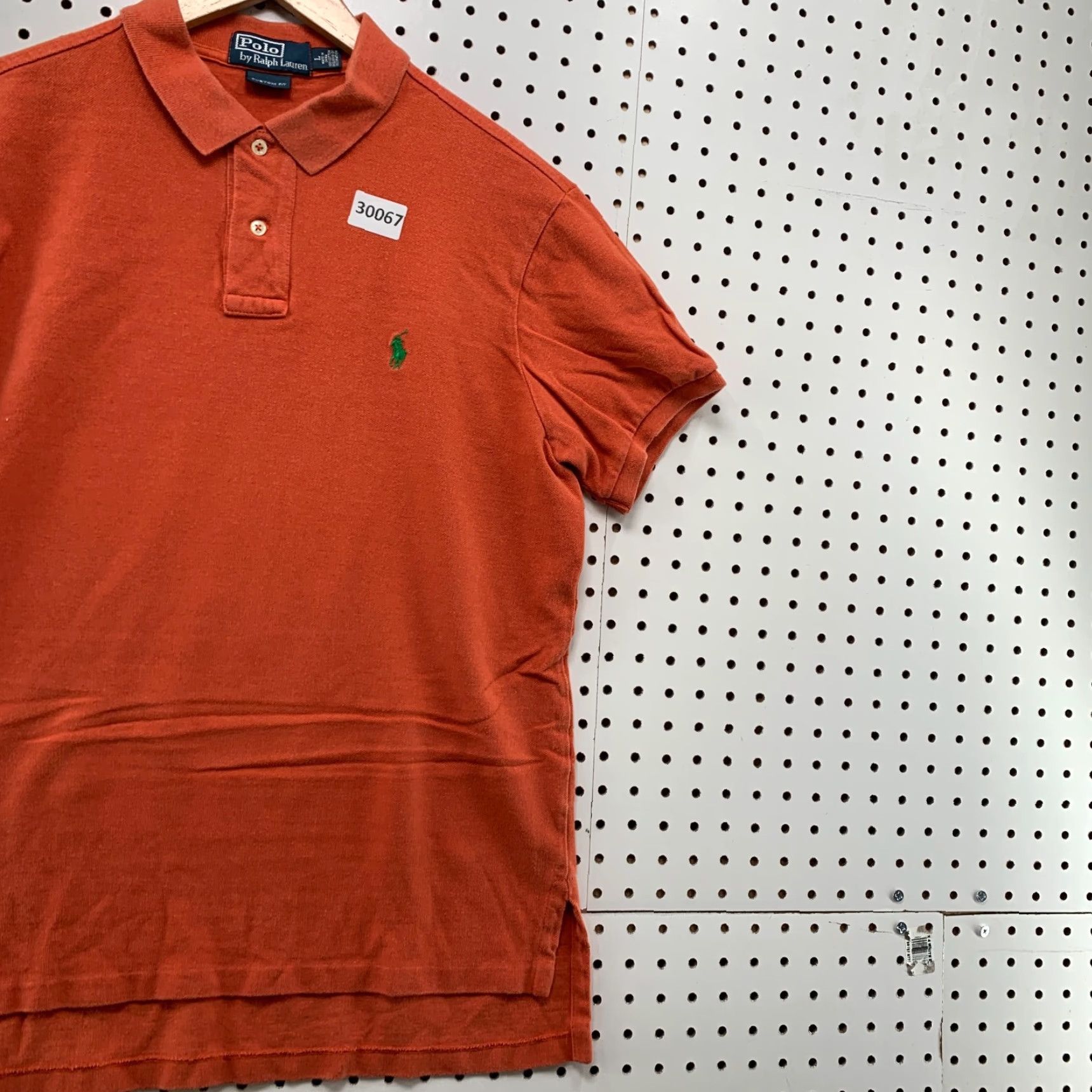 Polo Ralph Lauren VINTAGE Polo Ralph Lauren Polo Shirt Mens Large Orange Solid Short Sleeve Casual Fit Green Pony Size US L / EU 52-54 / 3 - 4 Thumbnail