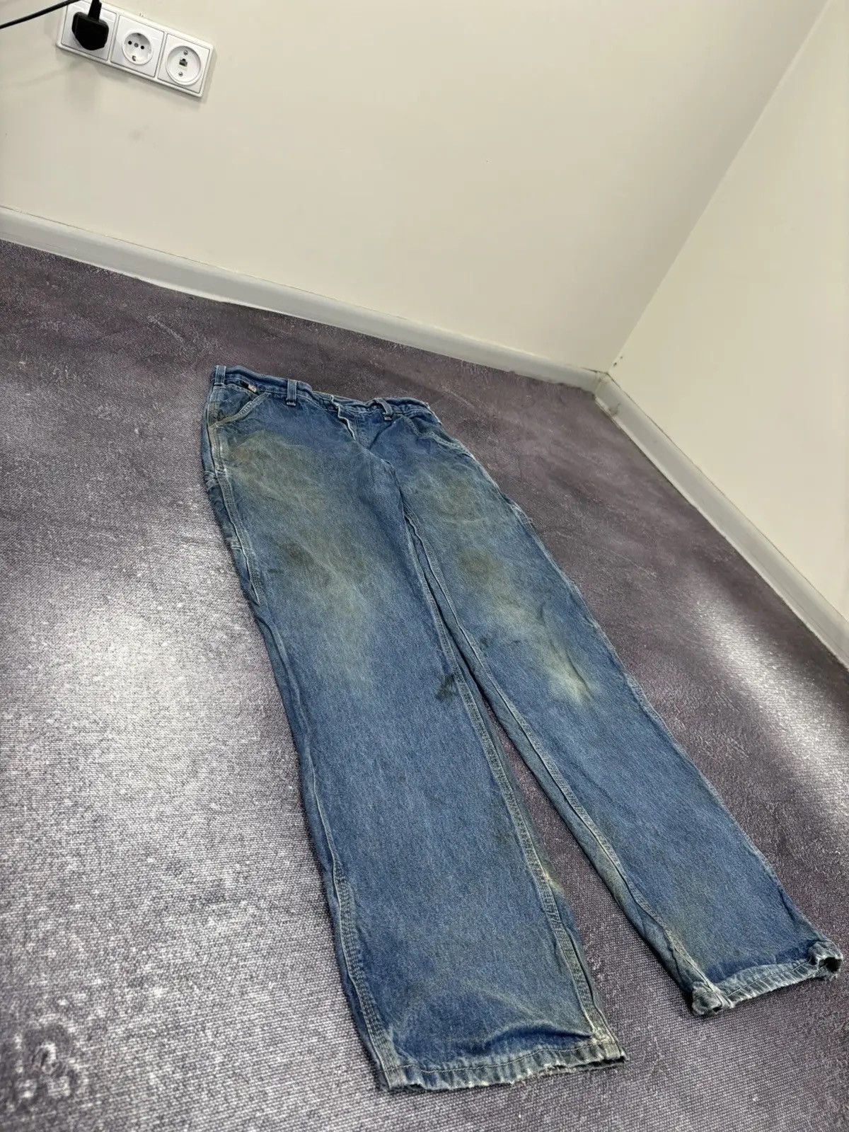 Carhartt × Vintage Vintage Carhartt Flame Resistant Blue Work Denim Hype Jeans Size US 31 - 7 Thumbnail