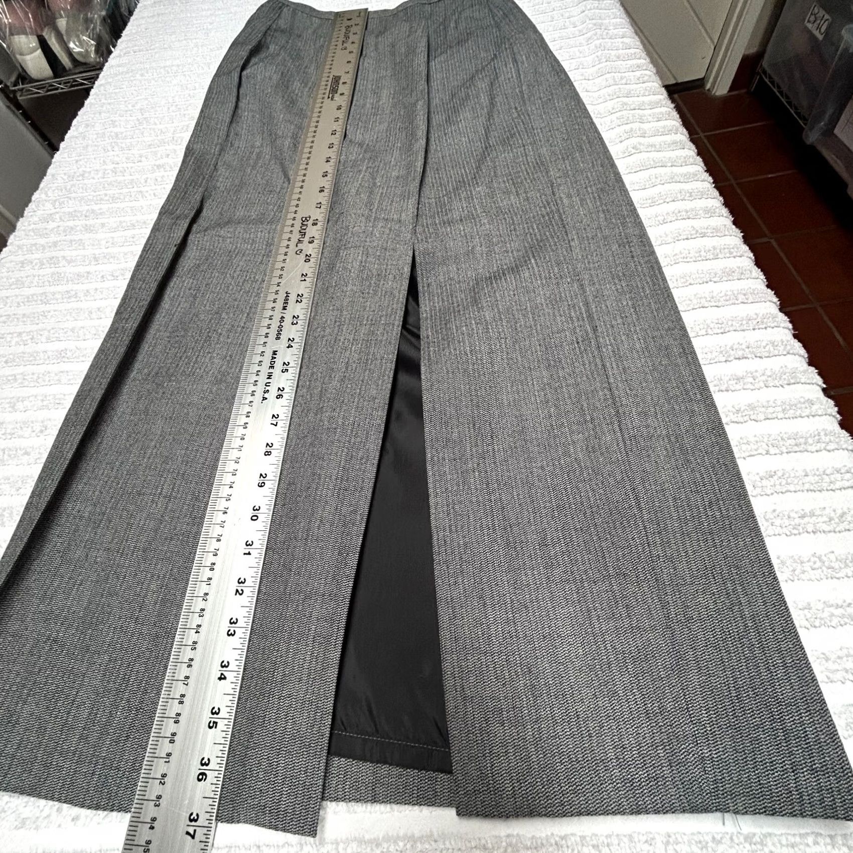 Vintage Harve Bernardo Maxi Skirt Wool Front Slit Gray Size 8 Women Long Collection Size 30" / US 8 / IT 44 - 6 Thumbnail