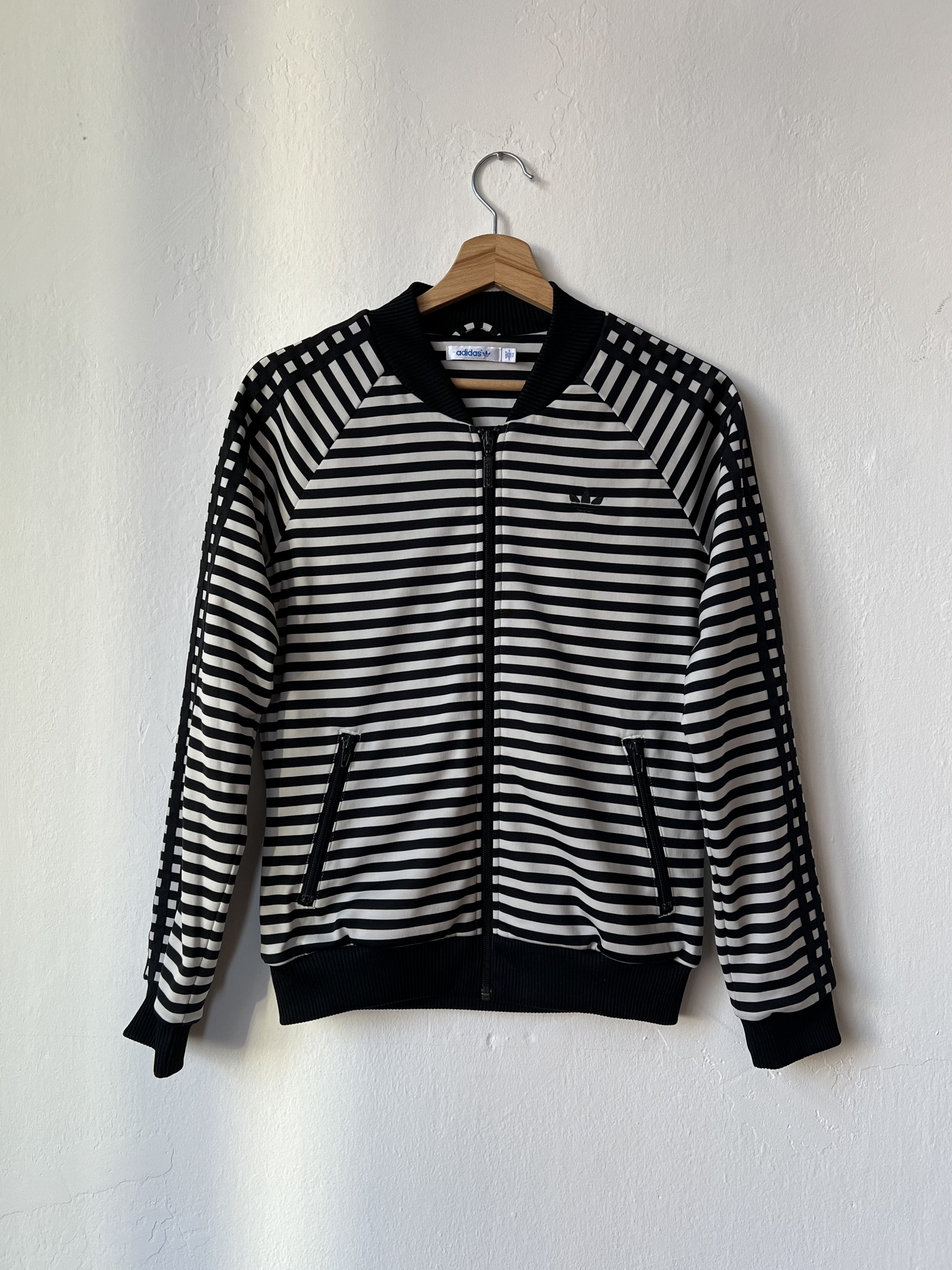 Adidas Adidas Stripe Track Jacket Black White Vertical Trefoil 2014 Size S / US 4 / IT 40 - 1 Thumbnail
