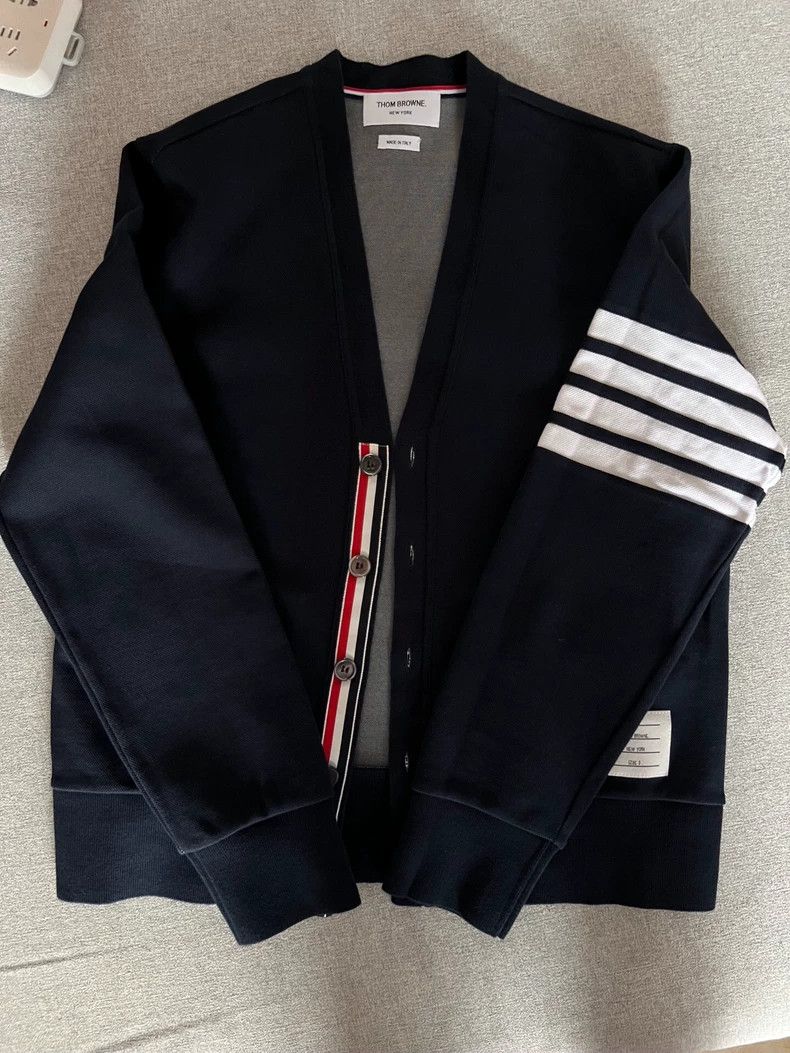 Thom Browne Thom Browne Size 3Sea Blue 4-Bar Knit Cardigan 2501-Nextarr Size US L / EU 52-54 / 3 - 2 Thumbnail