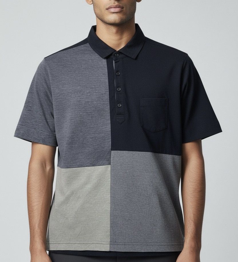 Japanese Brand comme ca ism polo shirt patchwork Size US L / EU 52-54 / 3 - 1 Thumbnail