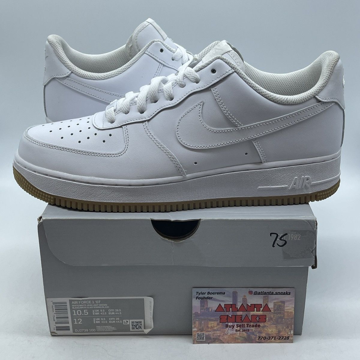 Nike Air Force 1 07 white gum light brown Size US 10.5 / EU 43-44 - 1 Thumbnail