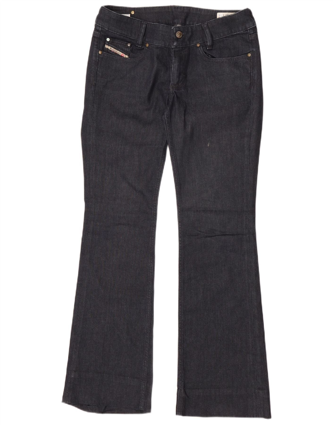 Diesel Womens Louvely Flared Jeans W30 L31 Navy Blue Cotton Size 42" / US 20 - 1 Thumbnail