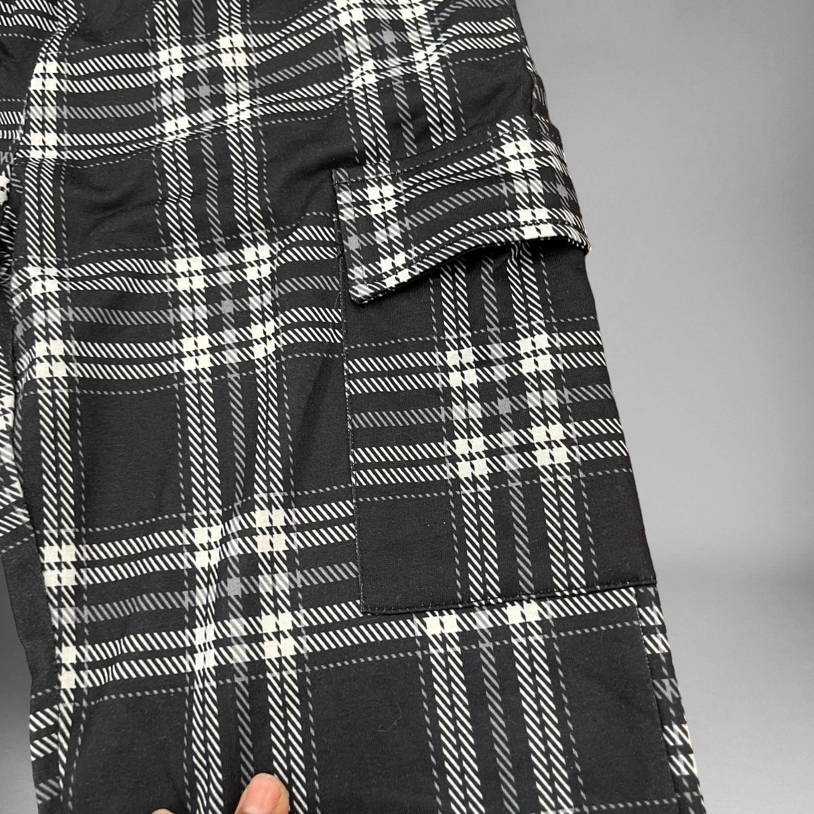 Other Arshiner Plaid Pants Womens Small Cinch Ankle Cozy Elastic Size 28" / US 6 / IT 42 - 2 Thumbnail