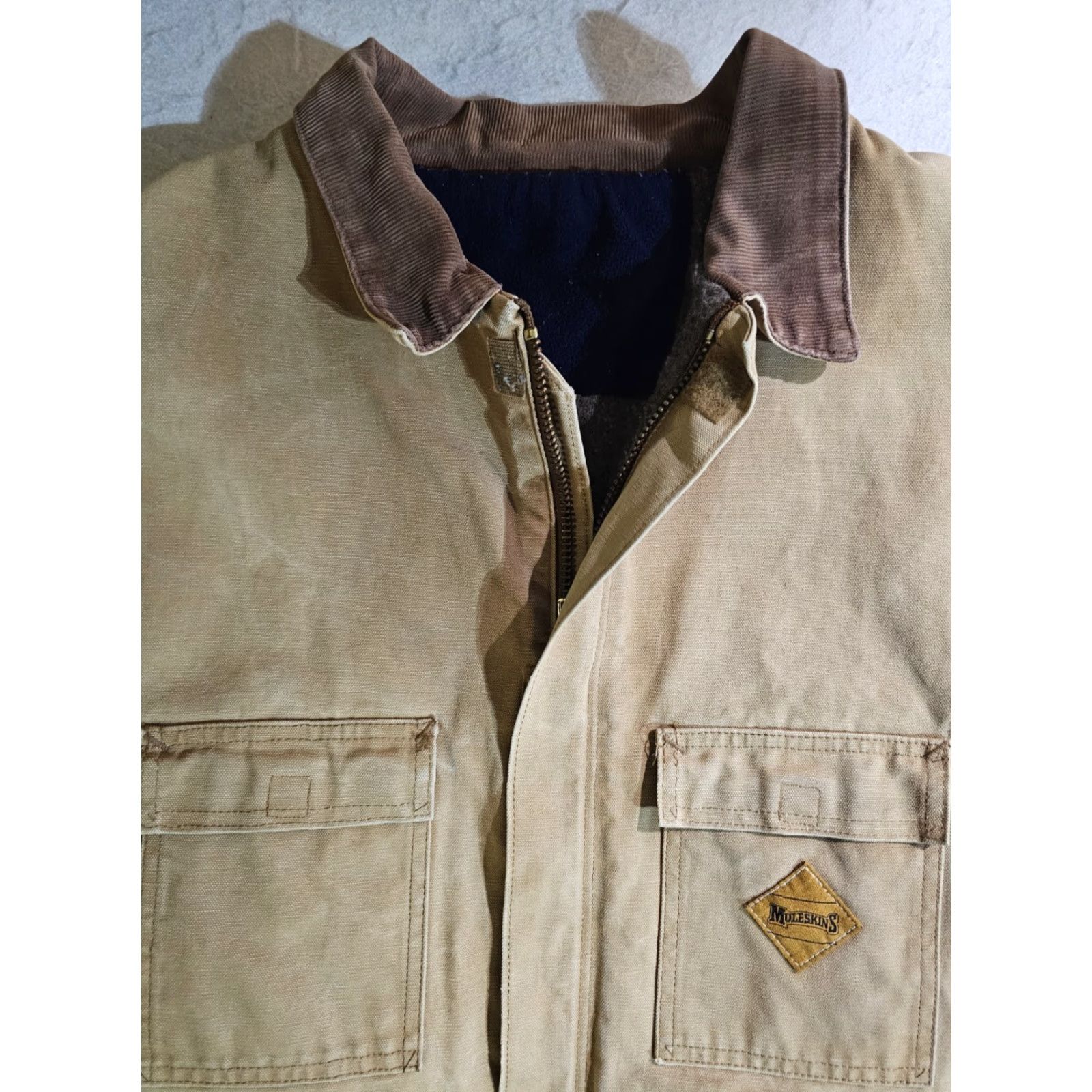 Carhartt VINTAGE Carhartt Muleskins Jacket Brown Blanket Lined Detroit Jacket Mens 2XL Bomber Jacket Wool Lining Canvas Cotton 90s Outdoor Workwear Mens Size US XXL / EU 58 / 5 - 3 Thumbnail