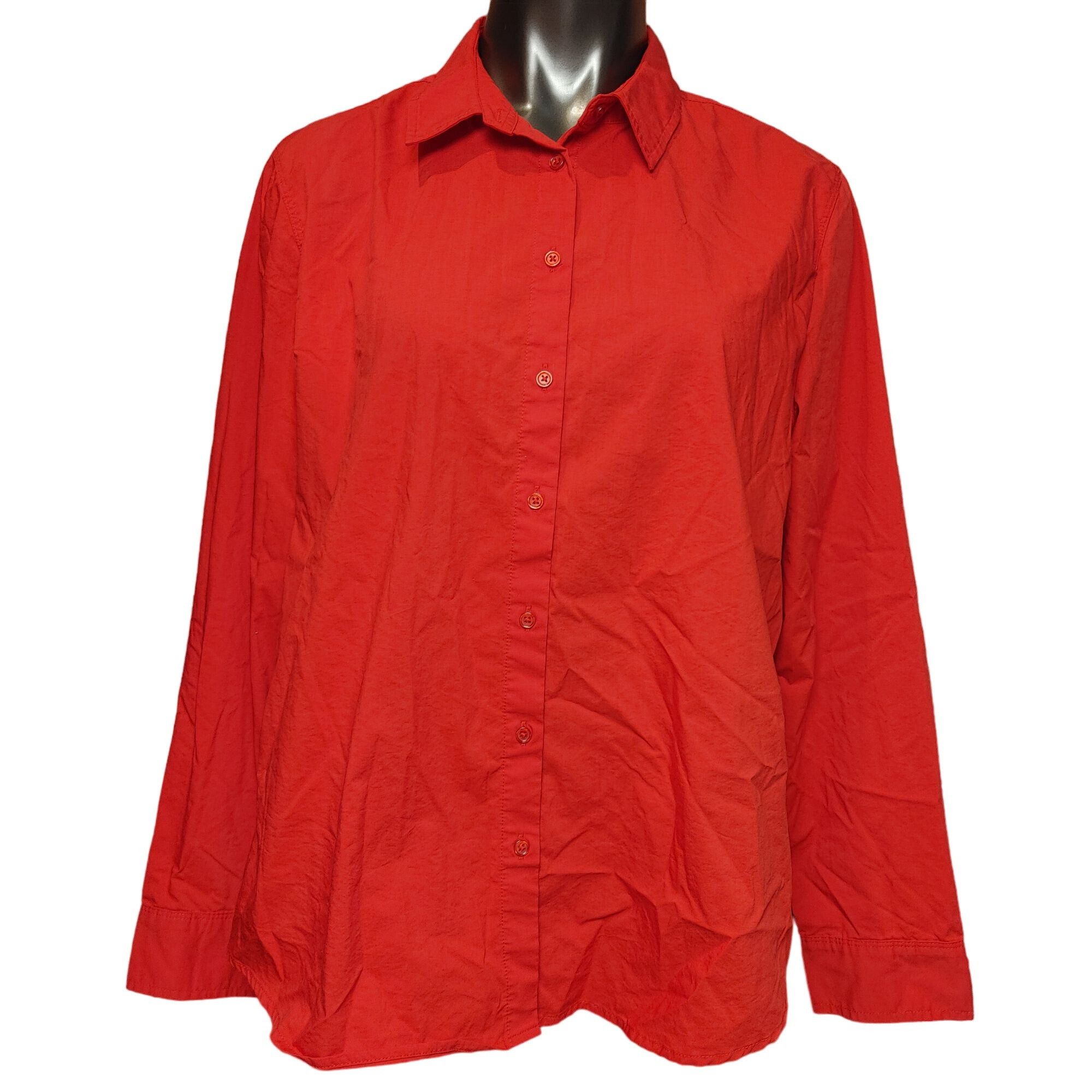 Other Time & Tru Women's Bright Red Long Sleeve Button Down Top XL Size XL / US 12-14 / IT 48-50 - 1 Thumbnail
