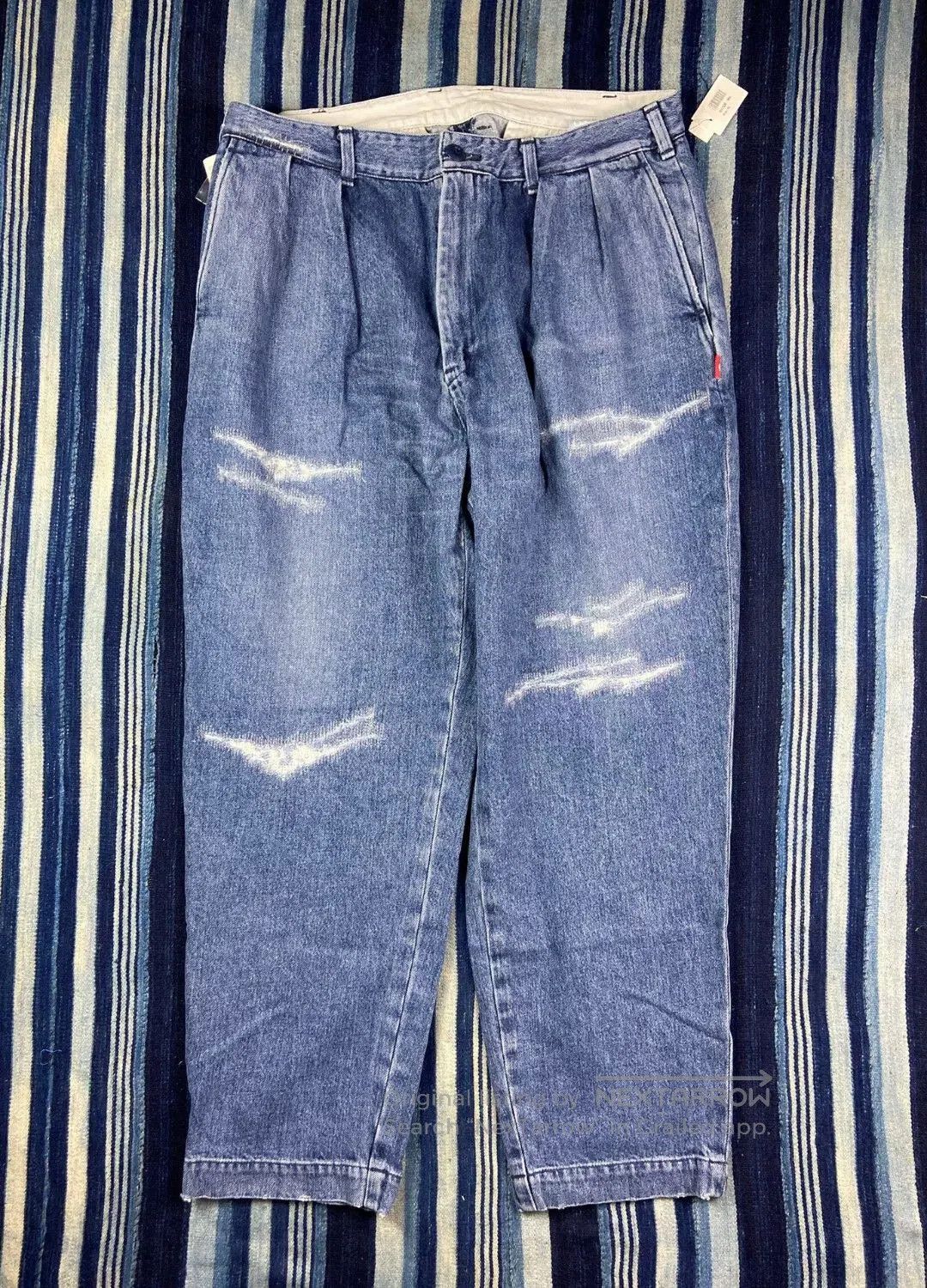 Beams Japan washed blue tapered denim pants for men. Size US 44 / EU 60 - 1 Thumbnail