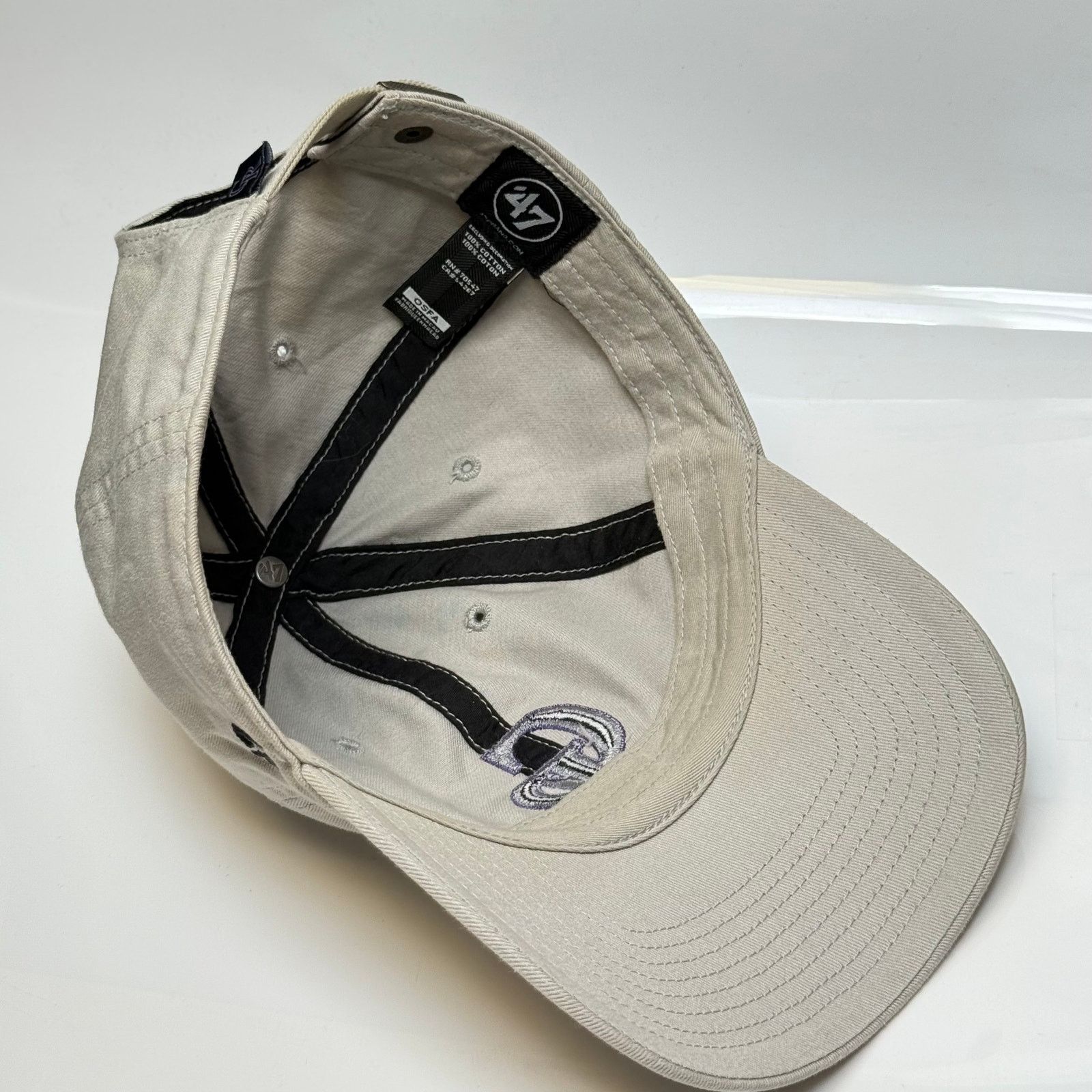 47 Brand Colorado Rockies 47 Adjustable Dad Hat OSFA Tan Baseball Cap Size ONE SIZE - 6 Thumbnail
