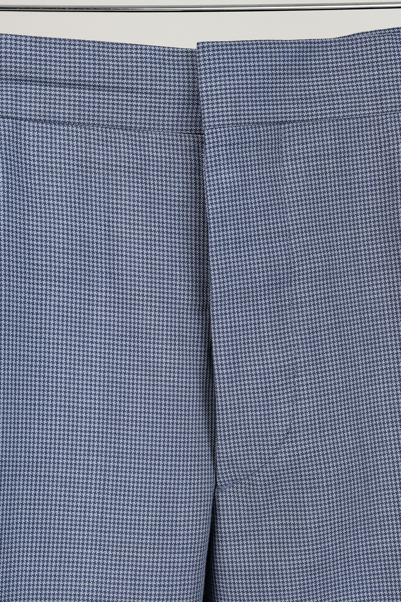 Prada Prada Blue-Micro-Houndstooth Virgin Wool Cuffed Trousers Size 34R - 9 Thumbnail