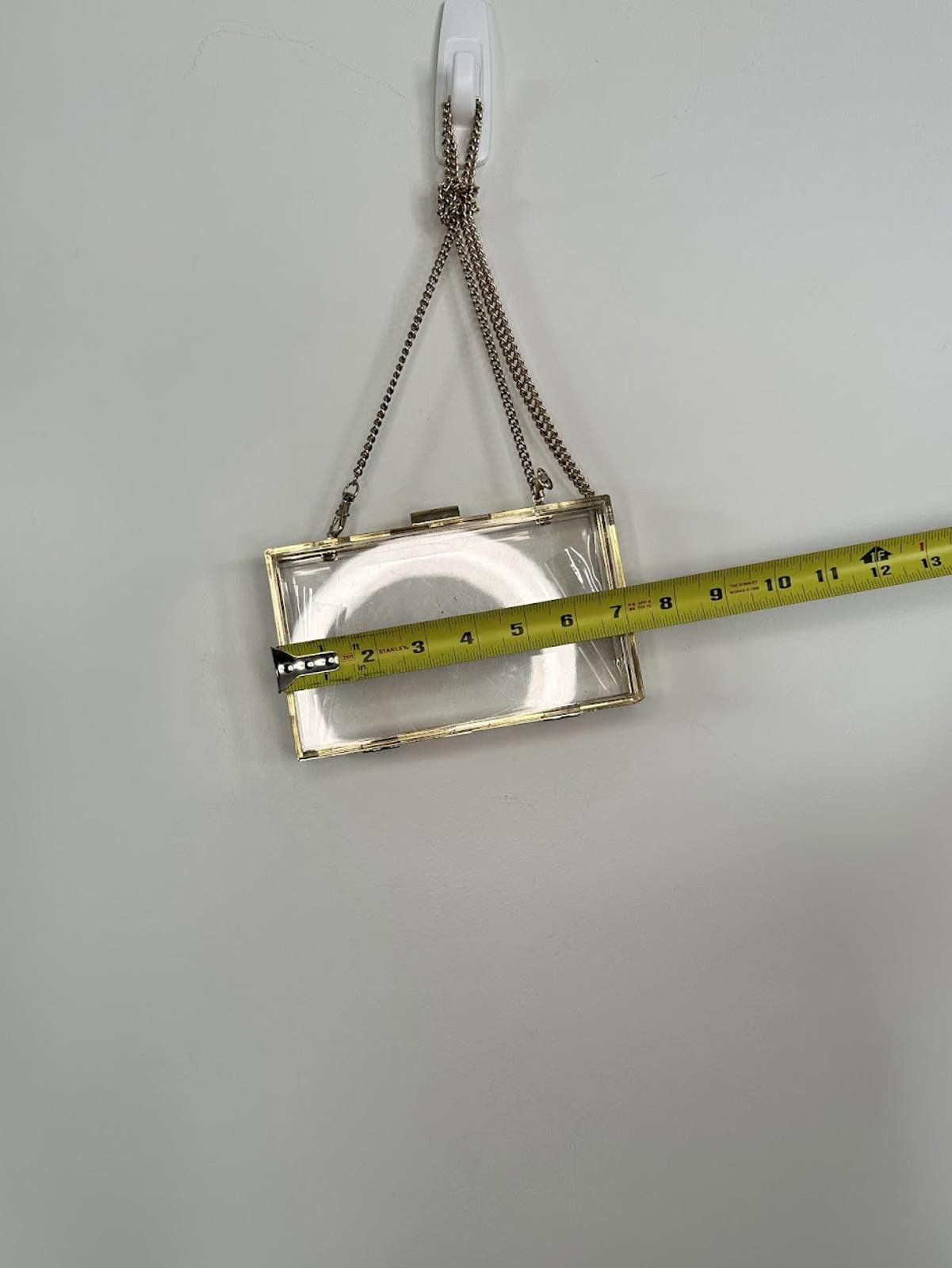 NBDN Nobrandedon Clear Acrylic Box Clutch w/ Gold-Tone Chain Strap Size ONE SIZE - 5 Thumbnail