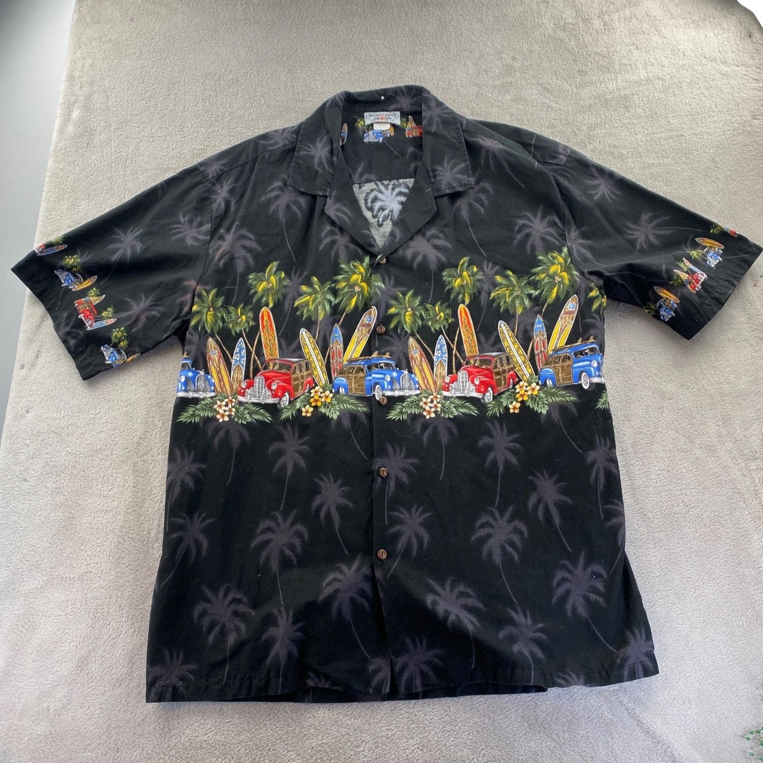 Pacific Legend Pacific Legend Men's Woodie Surfboard Hawaiian Shirt XXL Size US XXL / EU 58 / 5 - 8 Thumbnail