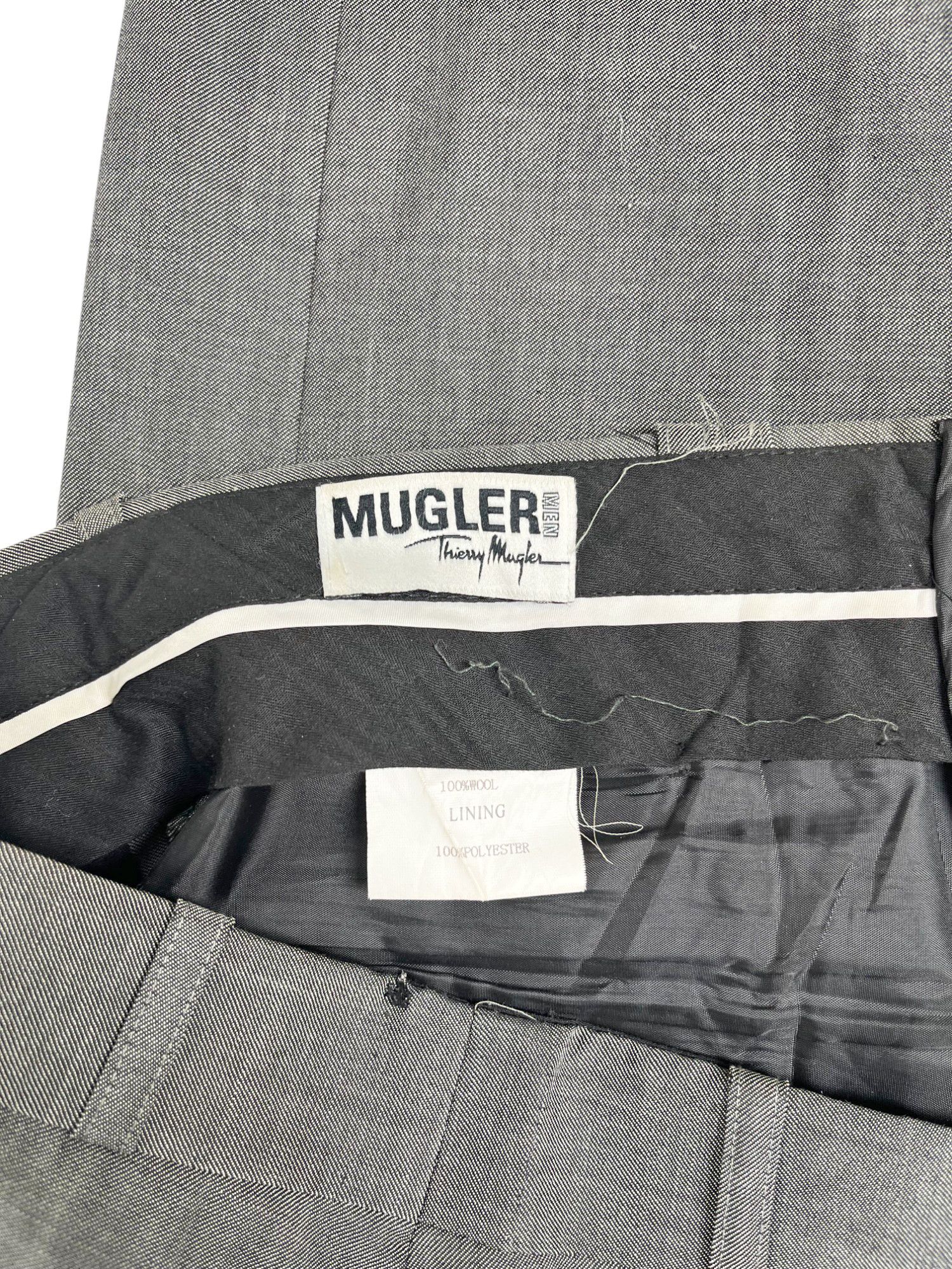 Thierry Mugler 1990's Grey Wool Suit Size 50R - 12 Thumbnail