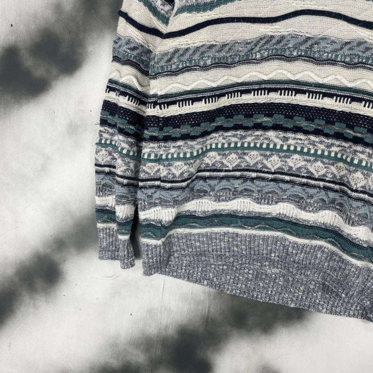 Designer × Homespun Knitwear LAF LOC ACQUA FREDDA STRIPE KNITWEAR COOGI Style Size US M / EU 48-50 / 2 - 4 Thumbnail