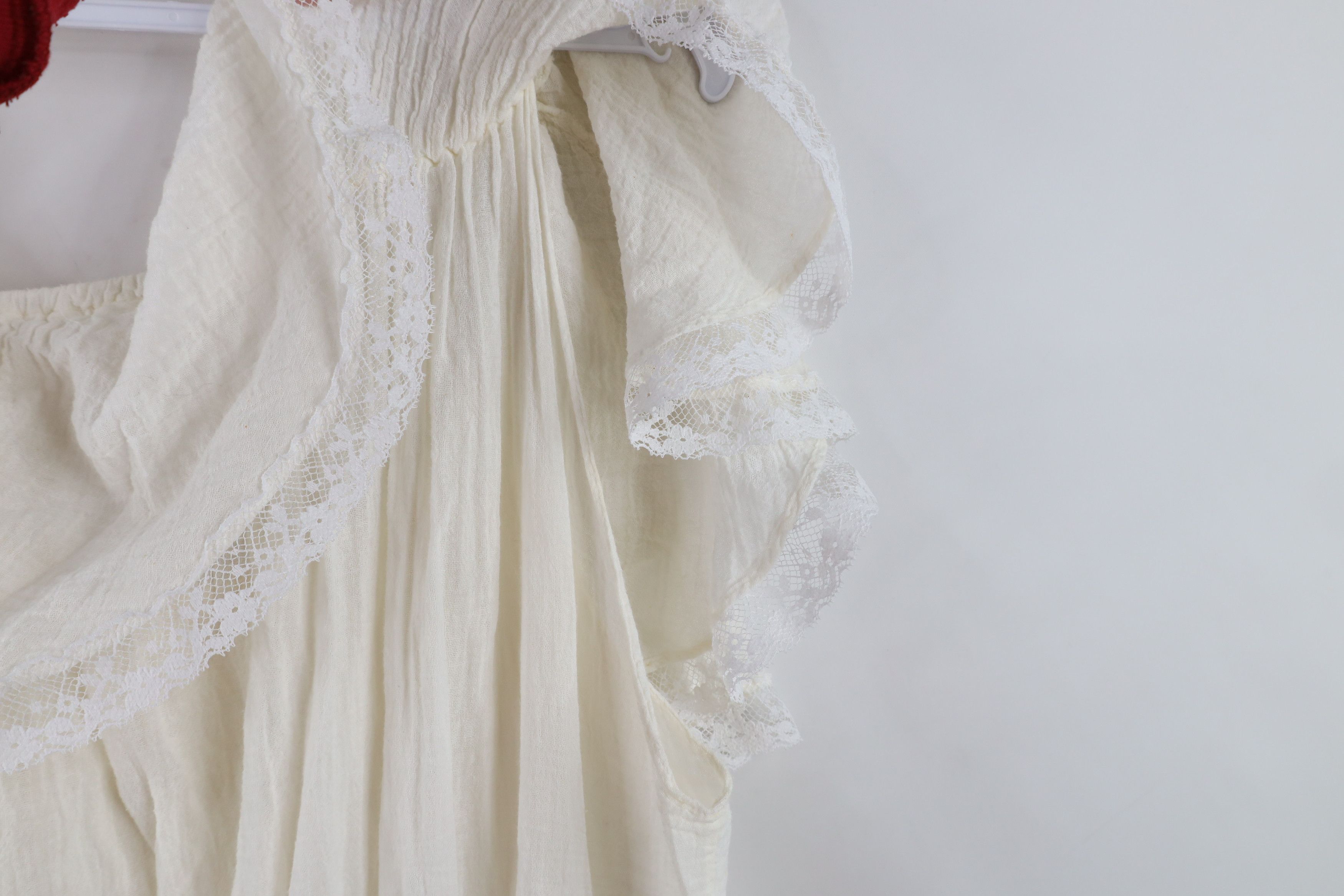 Vintage Vintage 60s 70s Prairie Farmhouse Gauzy Cotton Lace Dress Size XXL / US 16-18 / IT 52-54 - 15 Thumbnail