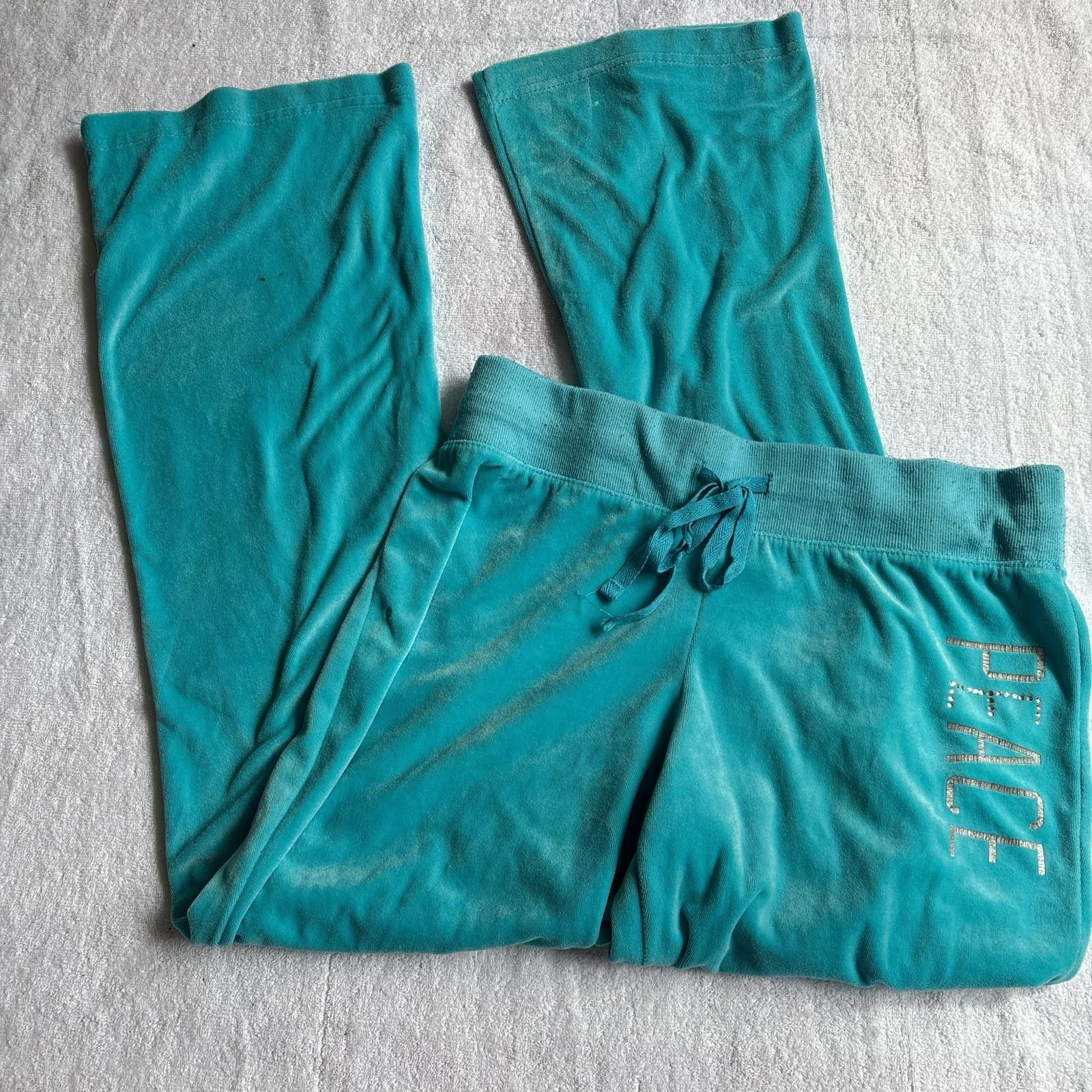 Other y2k velour blue peace track pants Size 36" / US 14 / IT 50 - 1 Thumbnail