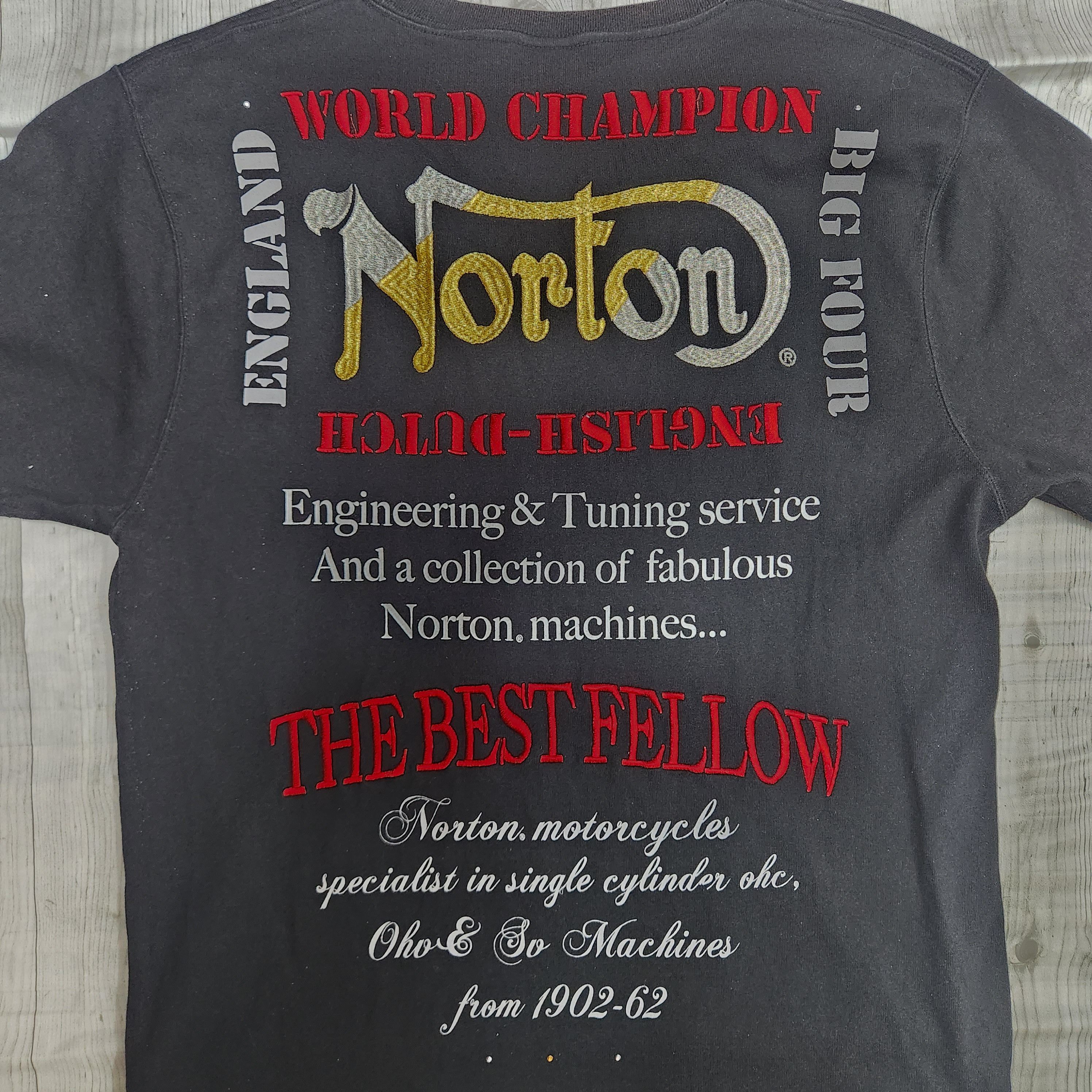 Norton Vintage Norton Bling Bling Big Logo TShirt Size US S / EU 44-46 / 1 - 15 Thumbnail
