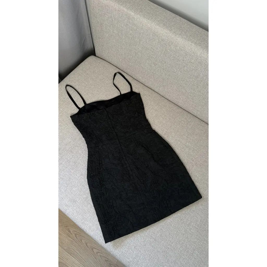 Dolce & Gabbana Dolce & Gabbana Black Textured Mini Dress Corset Size IT 38 Size XS / US 0-2 / IT 36-38 - 5 Thumbnail